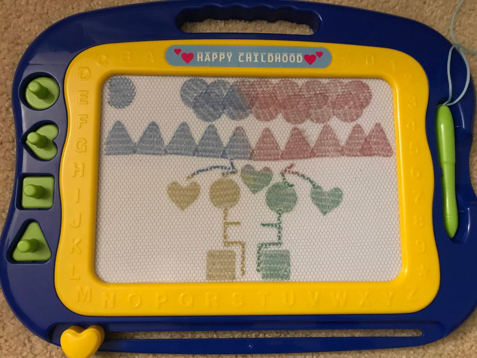 Magnetic Drawing Board, Large Doodle Board Toddler Toys for Girls Boys 3 4 5 6 7 Year Old Kids Gift Etch A Colorful Sketch Magnet Erasable Pad (Blue) customer photo 1