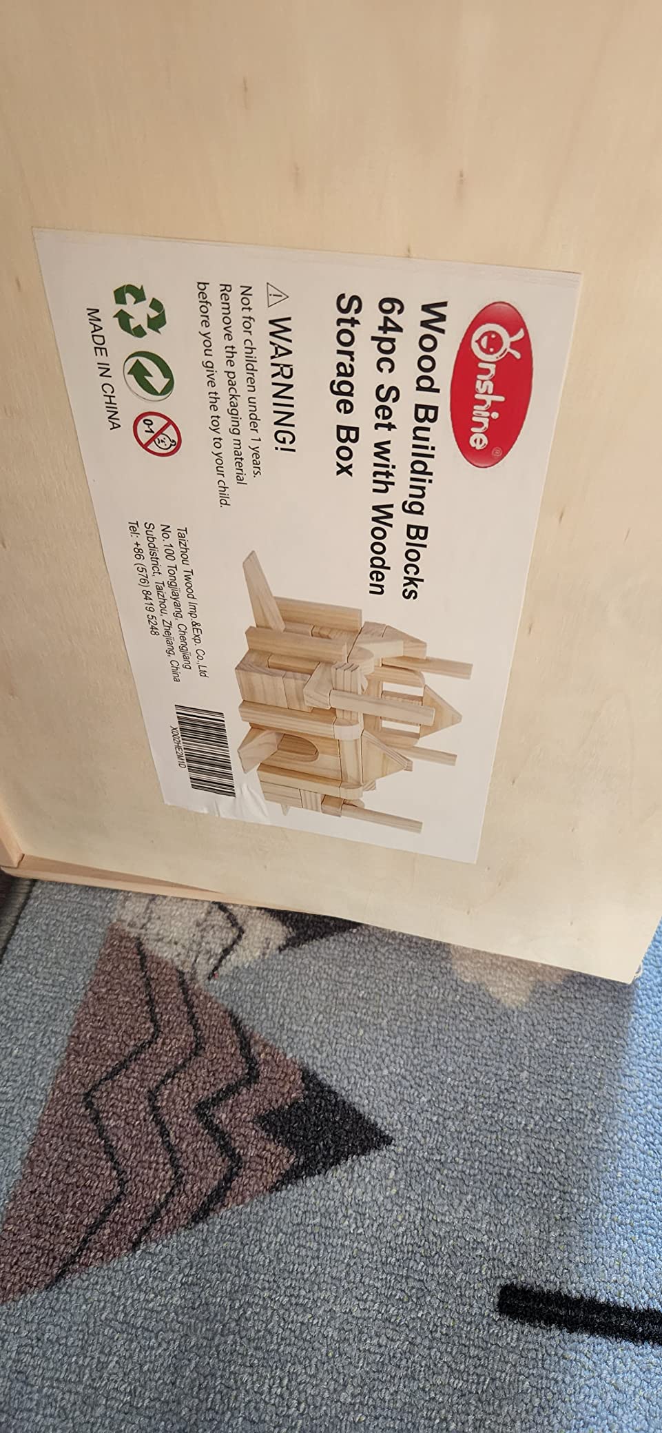 Large Wooden Building Blocks for Toddlers 1-3, 64Pcs Big Wood Building Blocks Set | Wooden Storage Box customer photo 1