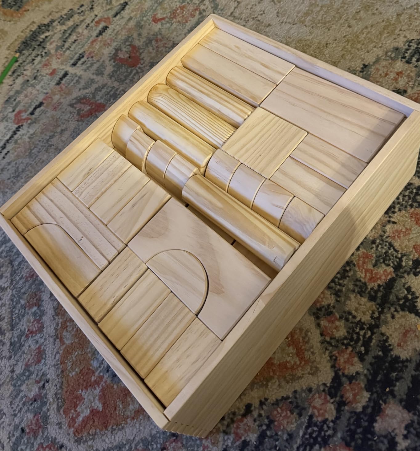 Large Wooden Building Blocks for Toddlers 1-3, 64Pcs Big Wood Building Blocks Set | Wooden Storage Box customer photo 2