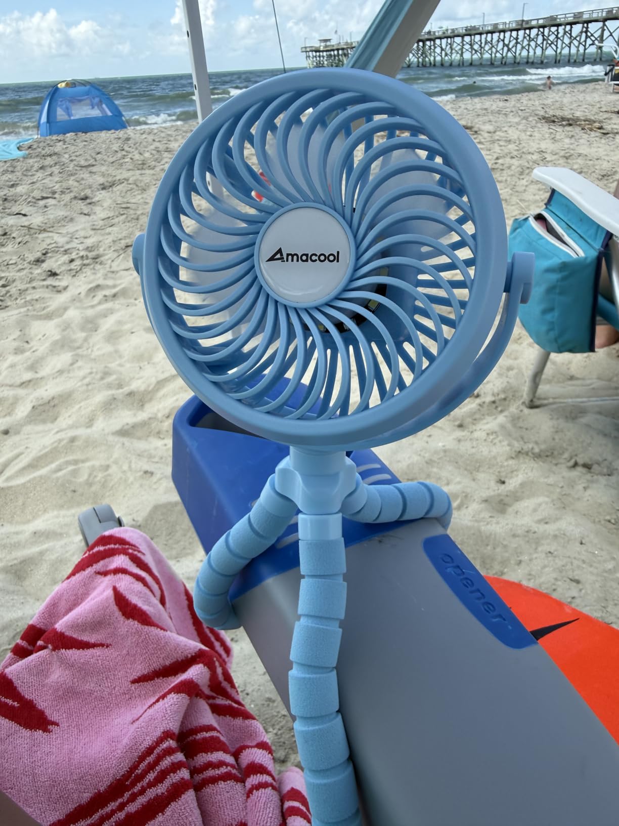 AMACOOL Battery Operated Stroller Fan, Portable Clip On Fan Rechargeable customer photo 1