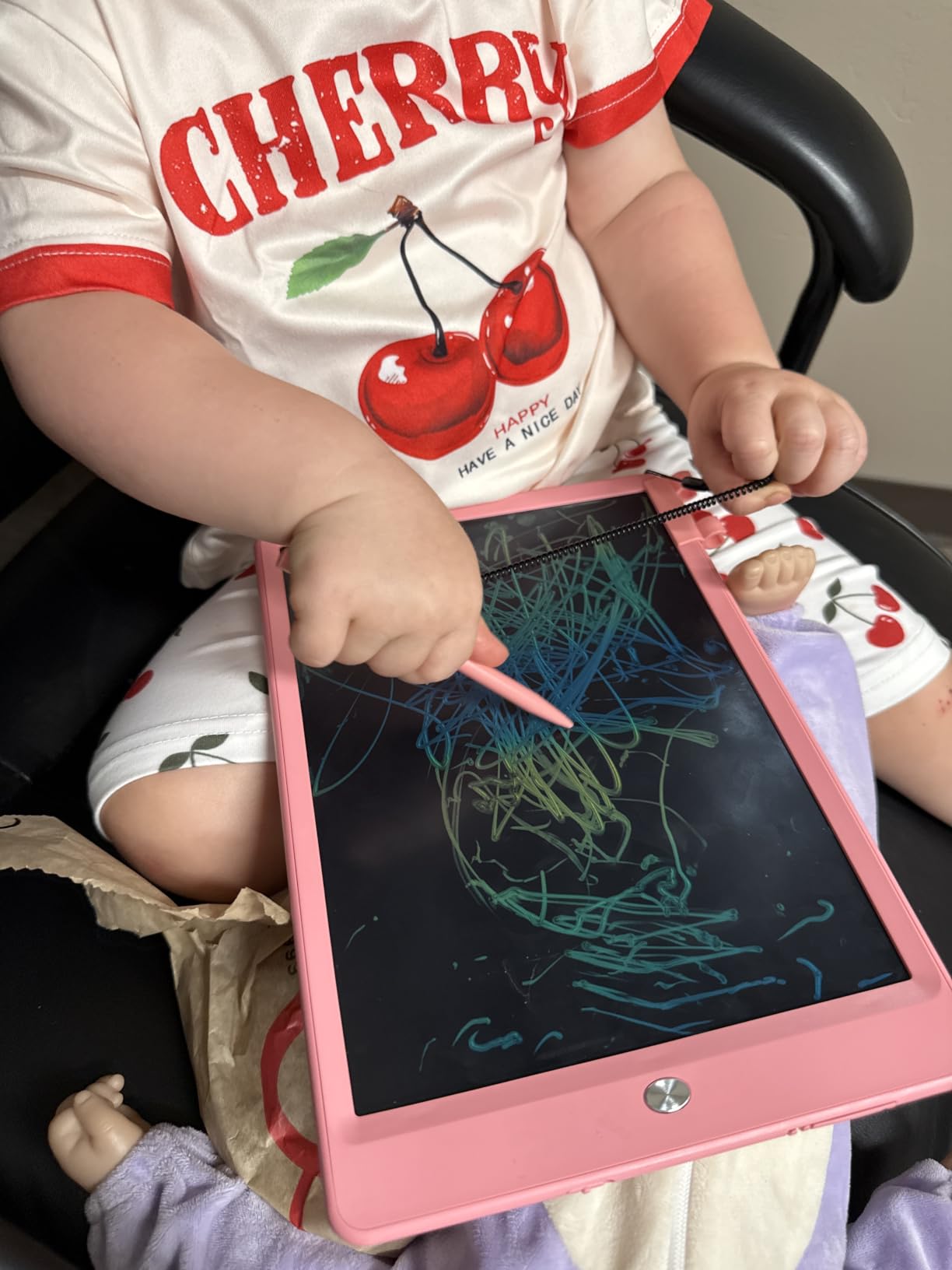 LCD Writing Tablet for Kids, 10-inch Coloring Drawing Pad, Mess Free Doodle Board, Airplane Travel Toys for Boys and Toddlers, Road Trip Essentials, Gifts for 3 4 5 6 7 8 Year Old Girls(Blue) customer photo 1