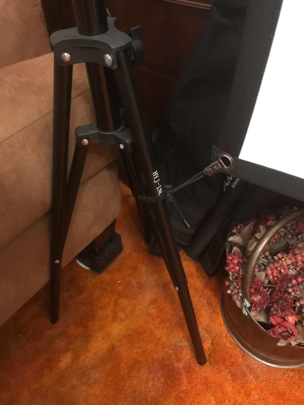 HYJ-INC 12ft x 10ft Photo Video Studio Heavy Duty Adjustable Photography Muslin Backdrop Stand Background Support System Kit with Carry Bag 4 Spring Clamps customer photo 1
