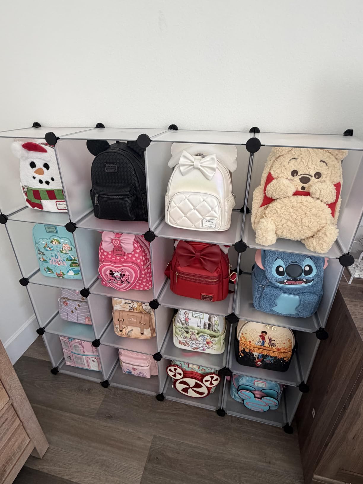 C&AHOME Cube Storage Organizer, 16-Cube Shelves Units, Plastic Storage Cubes, DIY Closet Organizer, Modular Closet Storage Shelves Ideal for Home, Bedroom, 48.4