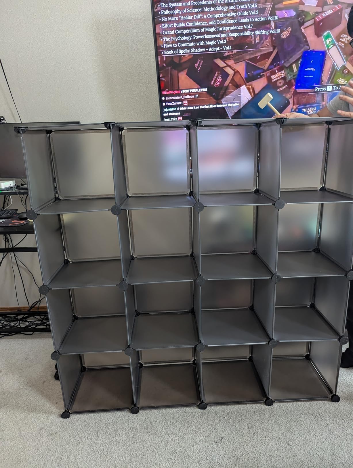 C&AHOME Cube Storage Organizer, 16-Cube Shelves Units, Plastic Storage Cubes, DIY Closet Organizer, Modular Closet Storage Shelves Ideal for Home, Bedroom, 48.4