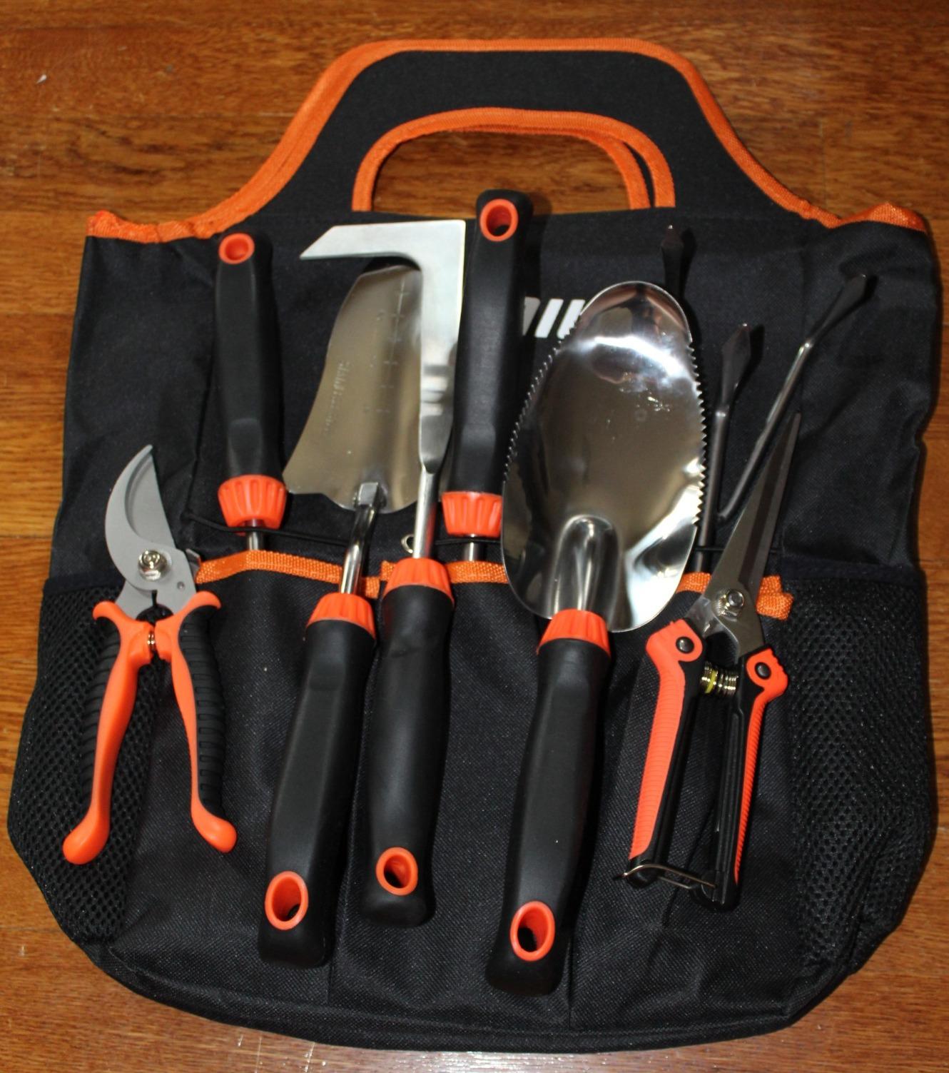 9 Piece Garden Tool Set | Heavy Duty Stainless Steel, Ergonomic Non-Slip Rubber Handles, Pruning Shears, Trowel, 600D Storage Tote Bag customer photo 2