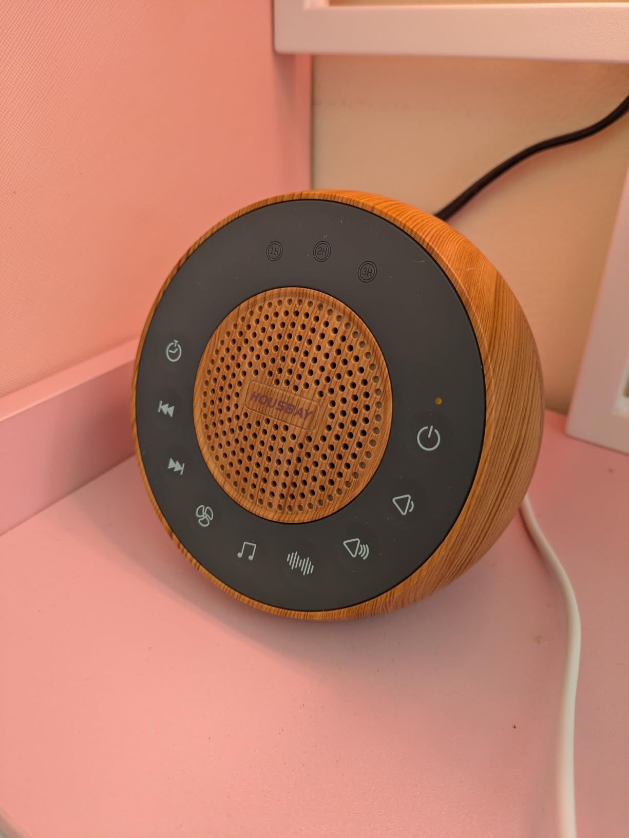 Housbay White Noise Machine with 31 Soothing Sounds, 5W Loud Stereo Sound, Auto-Off Timer, Adjustable Volume, Sleep Sound Machine for Baby, Kid, Adult -Wood Grain customer photo 1