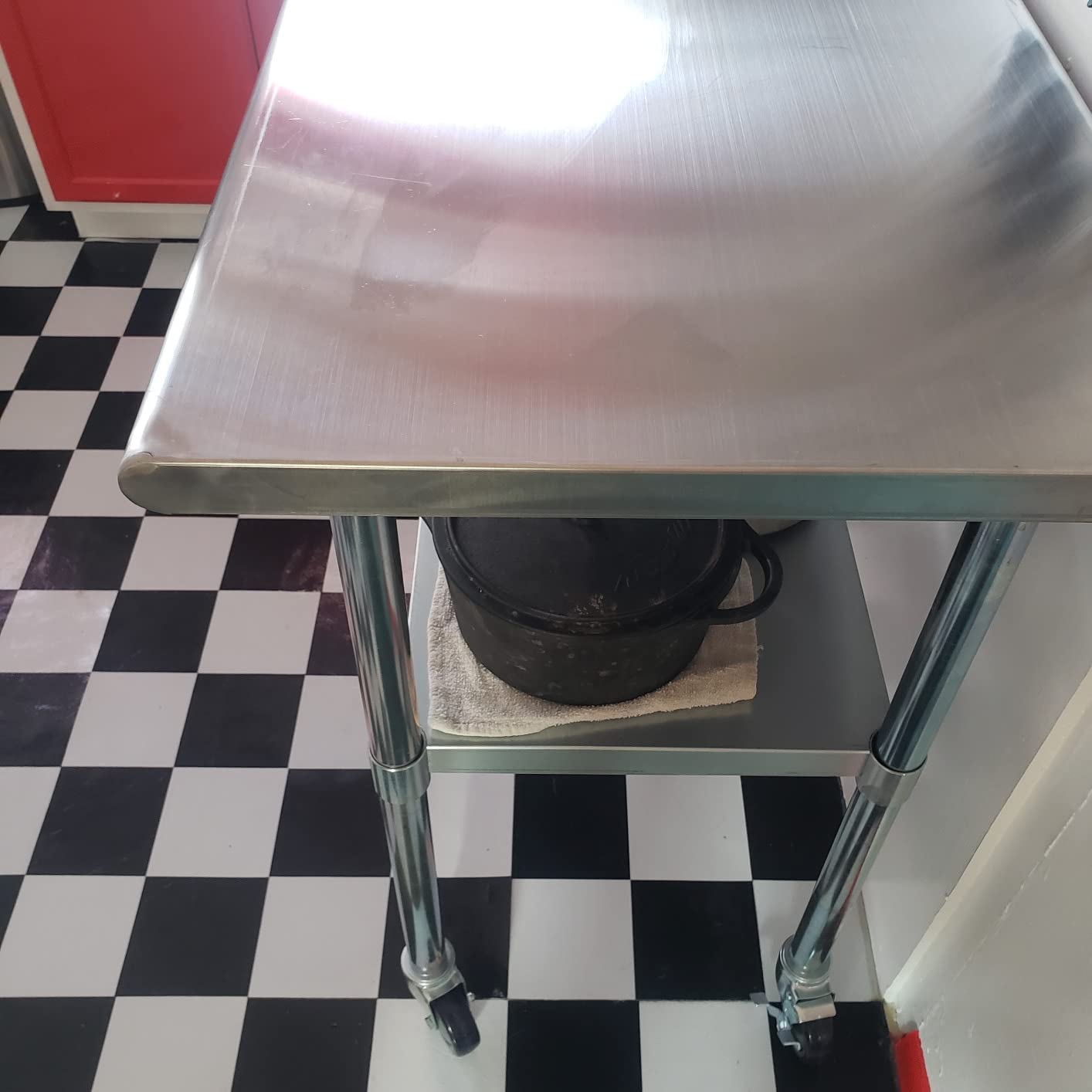 Hally Stainless Steel Table for Prep & Work 24