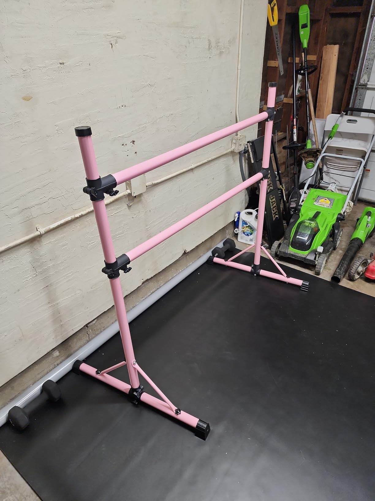 New & Improved 4 Ft Steel Double Ballet Barre with Carry Bag and Beginner Guide, Adjustable & Portable Ballet Barre for Home and Gym, Quality Ballet bar Anti-Wobble, Stretching Dance bar customer photo 1