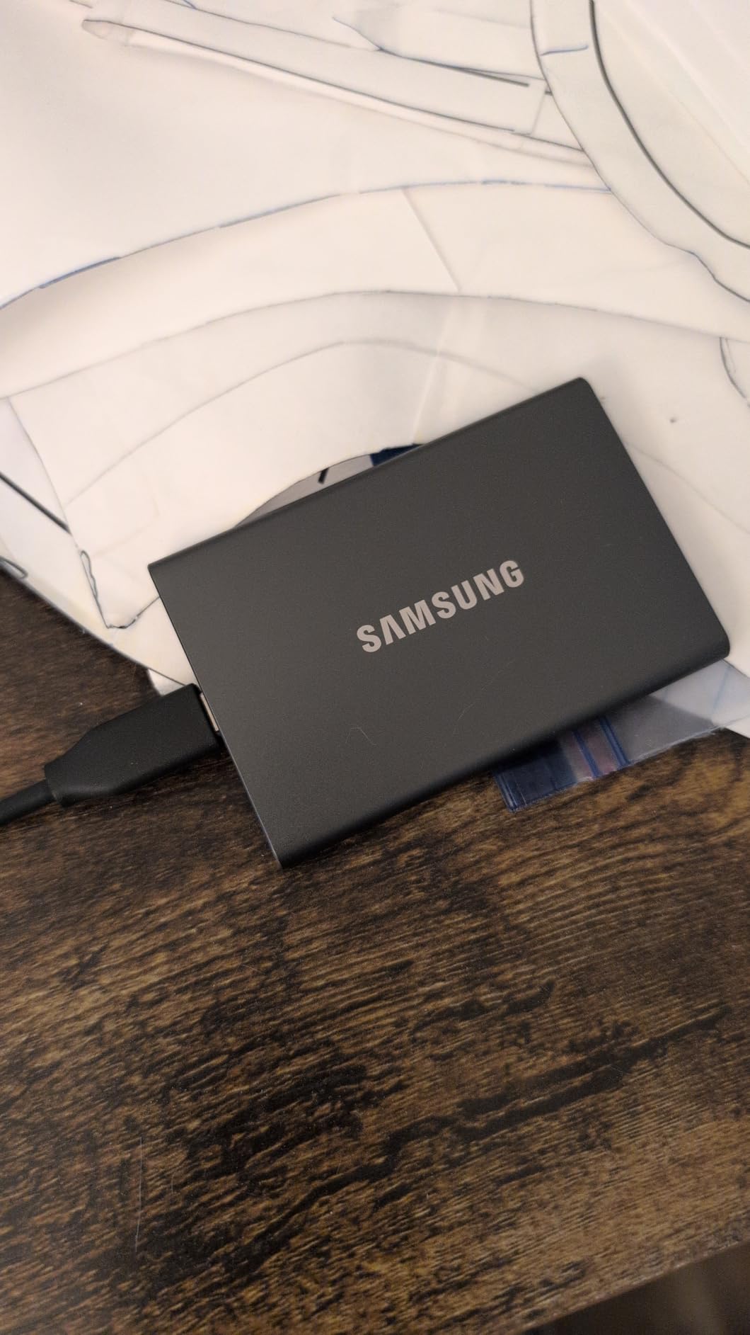 SAMSUNG T7 Portable SSD, 1TB External Solid State Drive, Speeds Up to 1,050MB/s, USB 3.2 Gen 2, Reliable Storage for Gaming, Students, Professionals, MU-PC1T0H/AM, Blue customer photo 1
