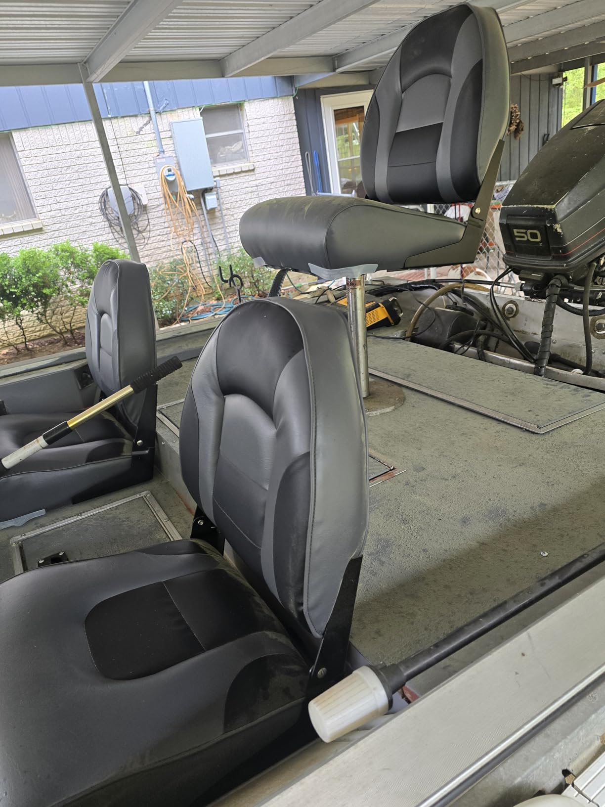 NORTHCAPTAIN Deluxe A Pair of Marine High Back Folding Boat Chair Fishing Boat Seat, for Fishing, Bass/Jon/Pontoon Boat Chairs, 4 Mounting Screws Included customer photo 1
