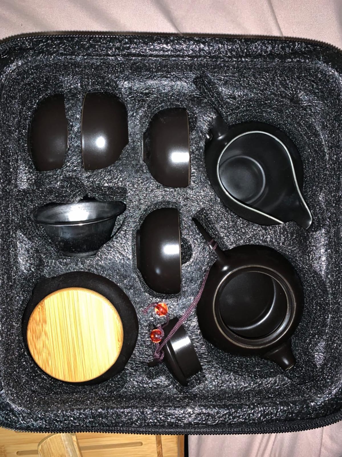 Chinese Tea Set, Gongfu Teaset, Travel Teapot Tea Set, Portable Tea Cup Set | All in One Bag for Outdoor Picnic Business Hotel, China Tea Set, Teapot with Tray Infuser, Porcelain Tea Set, Tea Pot Set customer photo 2