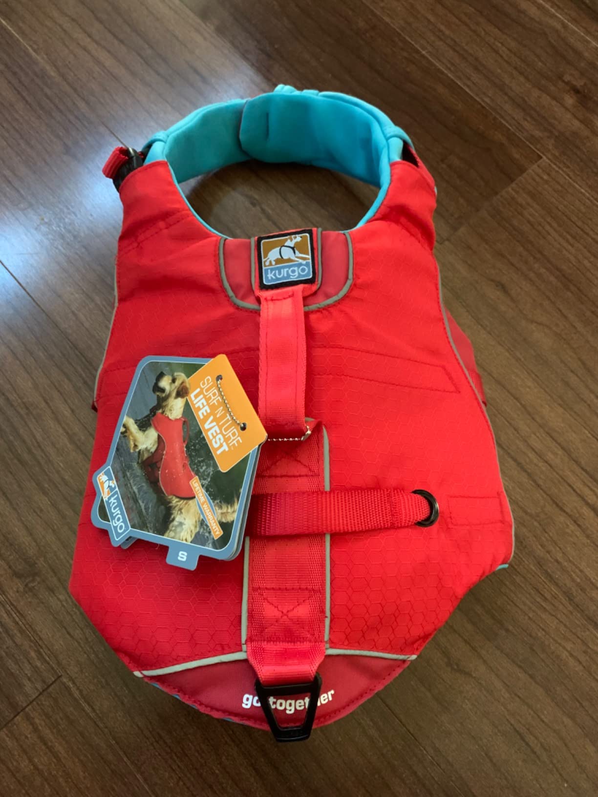 Kurgo Surf n' Turf Life Jacket, Chili Red, Extra Large | Life Vest for Active Water Dogs, 2 Control Handles, 3 Adjustment Points, Reflective Trim, Leash Attachment, Machine Washable customer photo 1