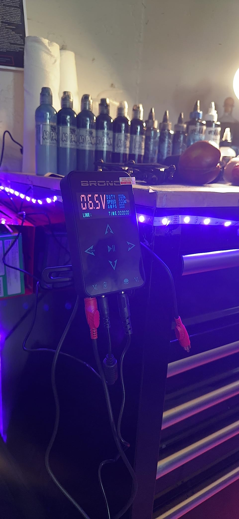 BRONC Professional Dual Digital Tattoo Power Supply Colorful HD LCD Display for Two Tattoo Machines TPN-037 customer photo 1