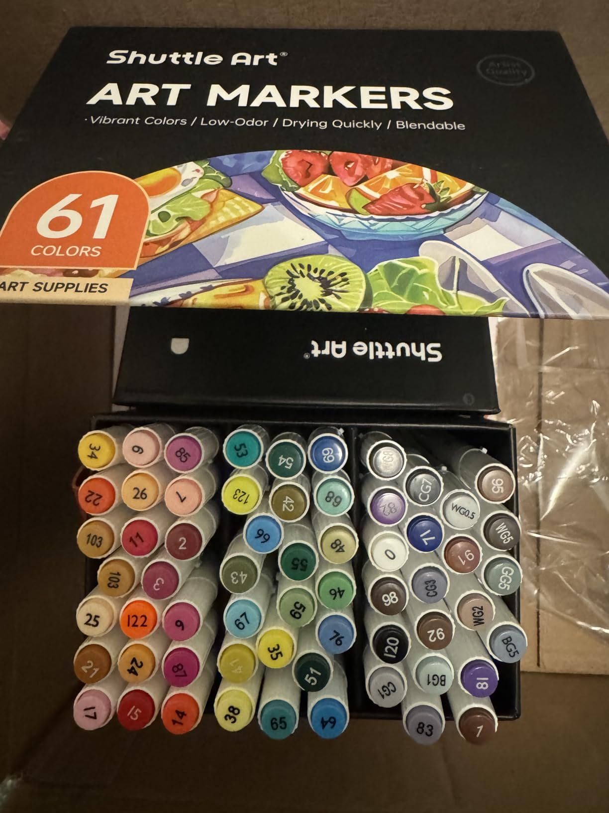 Shuttle Art 101 Colors Alcohol Markers, 100 Colors Dual Tip Art Marker Set Plus 1 Colorless Blender with Marker Case Perfect for Illustration Students Adult Coloring Sketching customer photo 2
