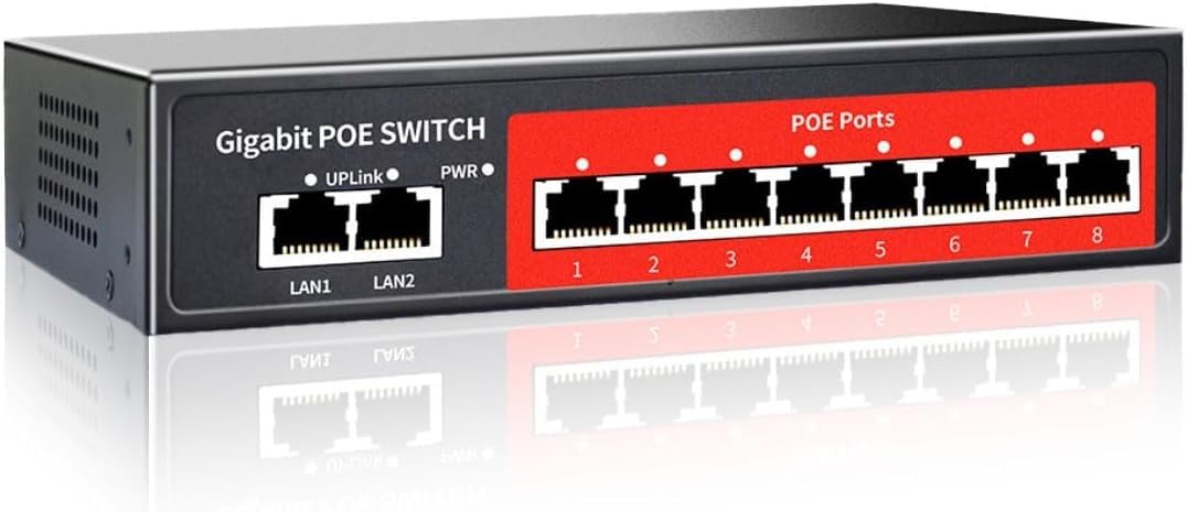 8 Port Gigabit PoE Switch with 2 Gigabit Uplink, 120W Built-in Power, 802.3af/at Compliant, Managed PoE+ Switch Support VLAN, QoS, Fanless Metal, Plug and Play(Desktop/Wall Mount) customer photo 2