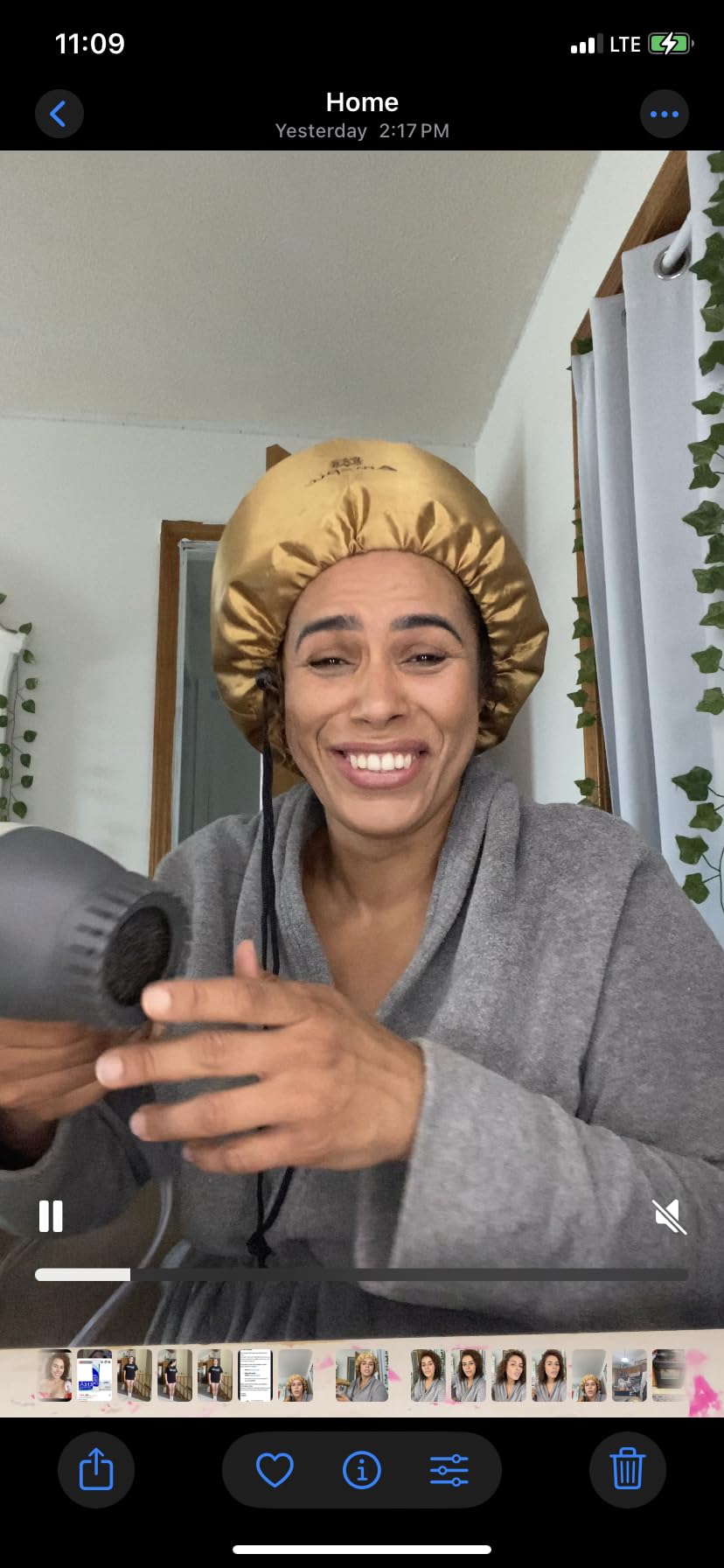Bonnet Hood Hair Dryer Attachment - Soft, Adjustable Extra Large Bonnet Hair Dryer for Speeds Up Drying Time at Home, Easy to Use for Styling, Curling and Deep Conditioning (Black) customer photo 1