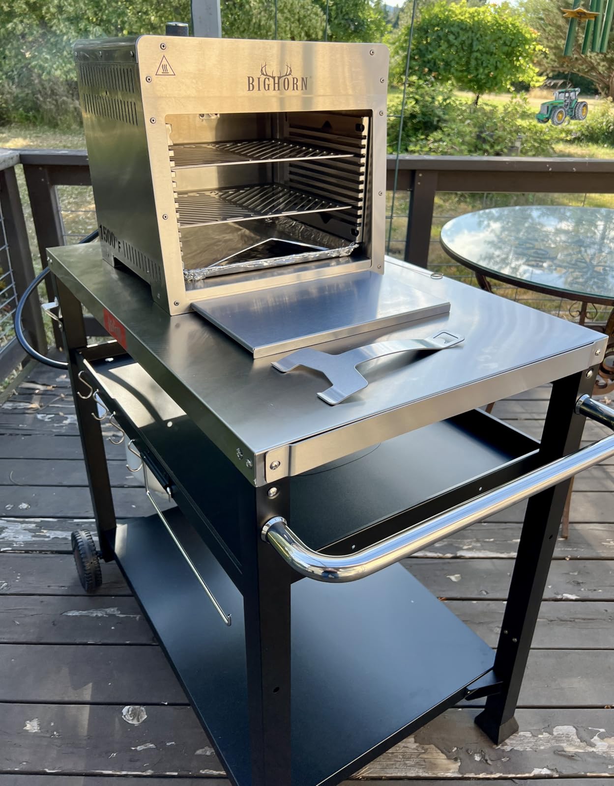 BIG HORN OUTDOORS 1500F Infrared Propane Gas Grill - Portable Steak Broiler & Sear Station, Outdoor Salamander BBQ, Stainless Steel, 16 inch customer photo 2