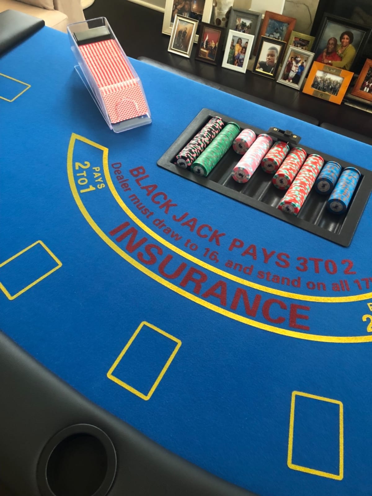 Soozier Poker Table Foldable Blackjack Table for 7 Players 72