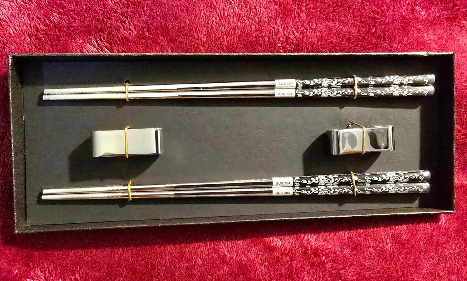 Wooden Reusable Chopsticks Gift Set with Case, Wenge | Chinese Chop Sticks Set, Chopsticks Rest, 2 Pairs for Housewarming, Birthday, Christmas Gift customer photo 2