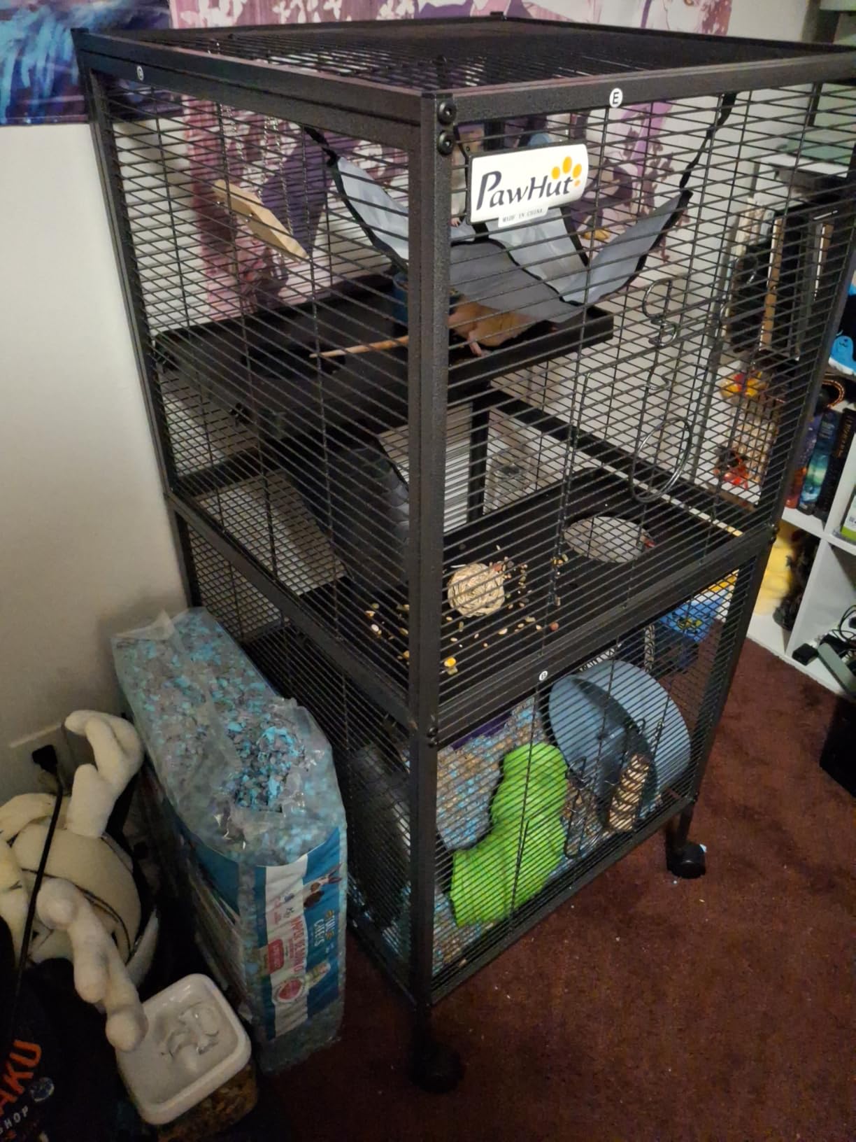 PawHut Metal Small Animal Cage, 4-Tiers Rolling Big Ferret Cage customer photo 2