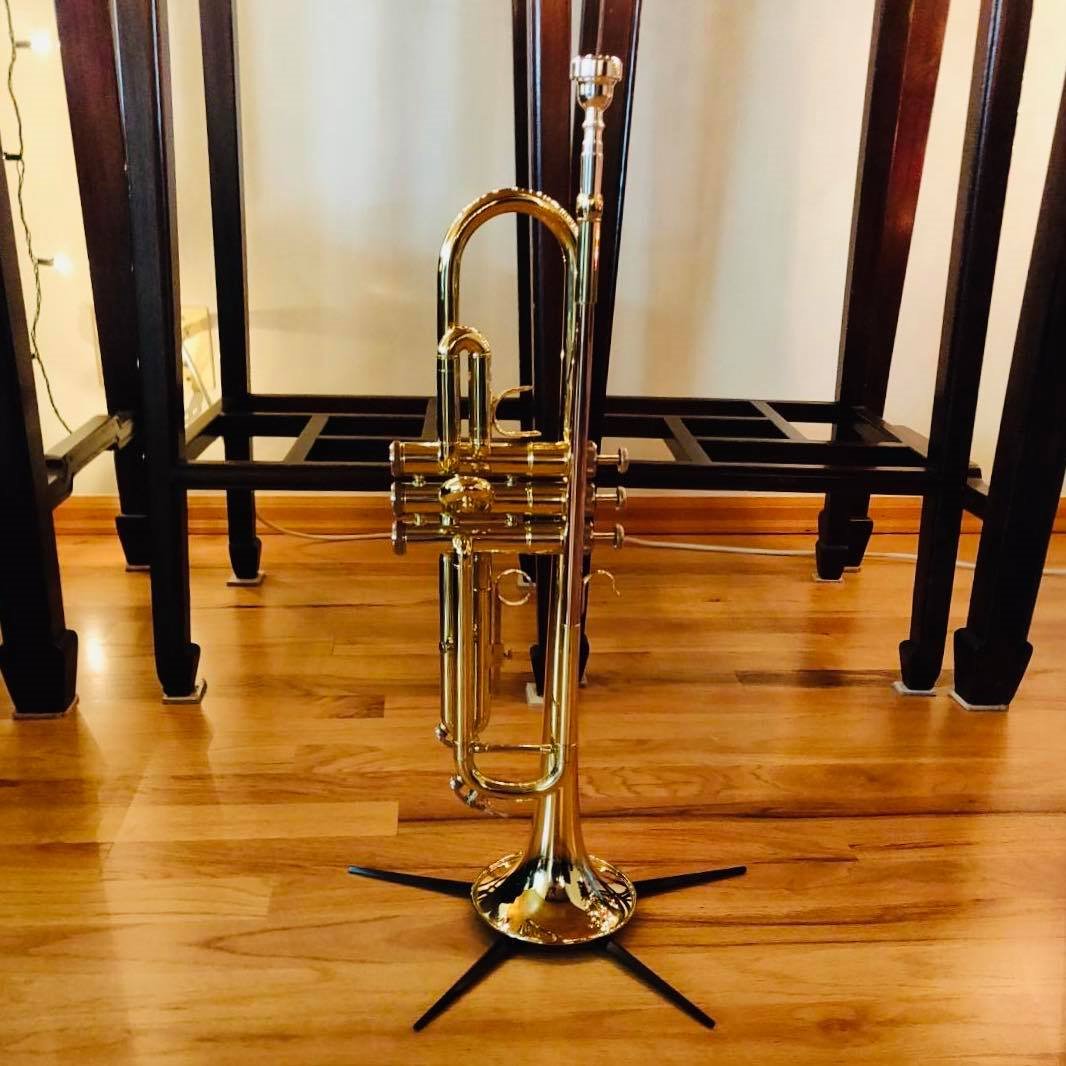 Libretto Gold Lacquer Bb Trumpet Set, Rose Brass Leadpipe | Standard for Beginner & Intermediate Students, Stainless Valve, 7C Mouthpiece, Durable Case, Portable Stand, Care Kit customer photo 1