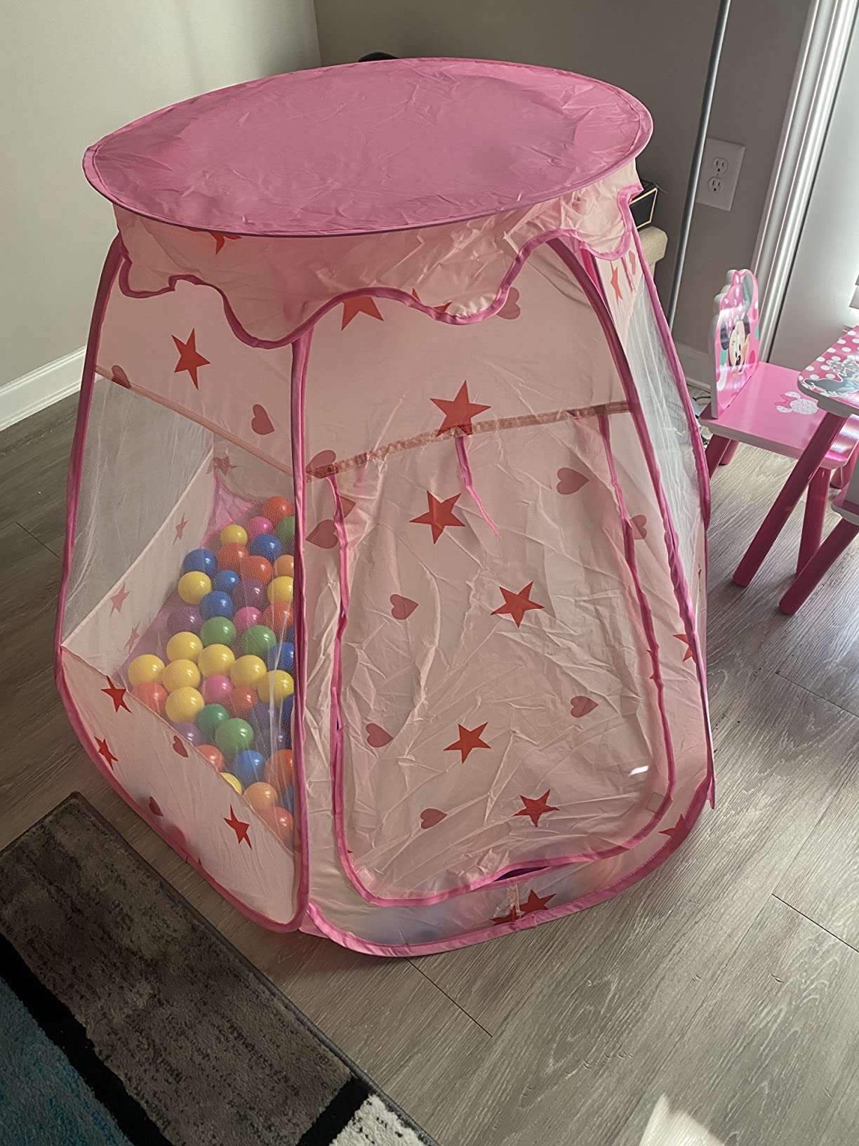 Baby Ball Pit for Toddler with 50 Balls, Kids Pop Up Play Tent for Girls, Princess Toys for Children Indoor & Outdoor Playhouse with Carry Bag (Ball Pit with 50 Balls) customer photo 1