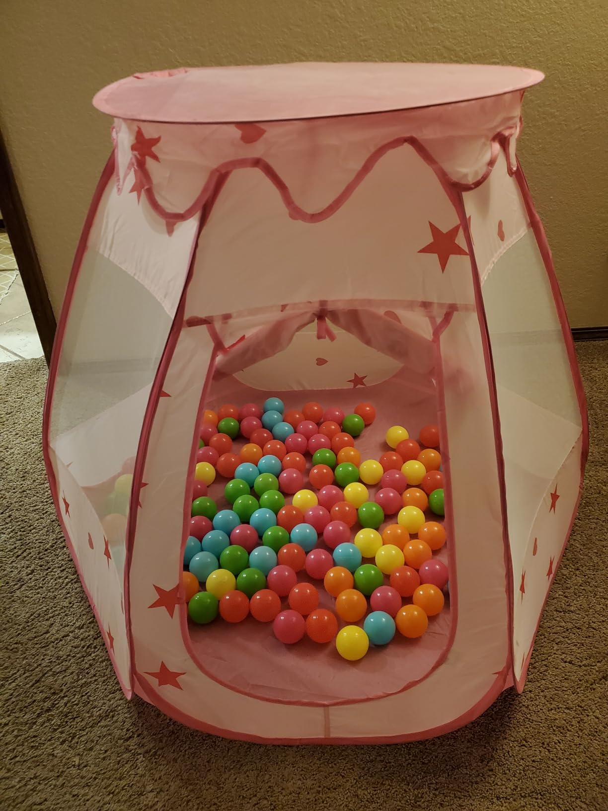 Baby Ball Pit for Toddler with 50 Balls, Kids Pop Up Play Tent for Girls, Princess Toys for Children Indoor & Outdoor Playhouse with Carry Bag (Ball Pit with 50 Balls) customer photo 2