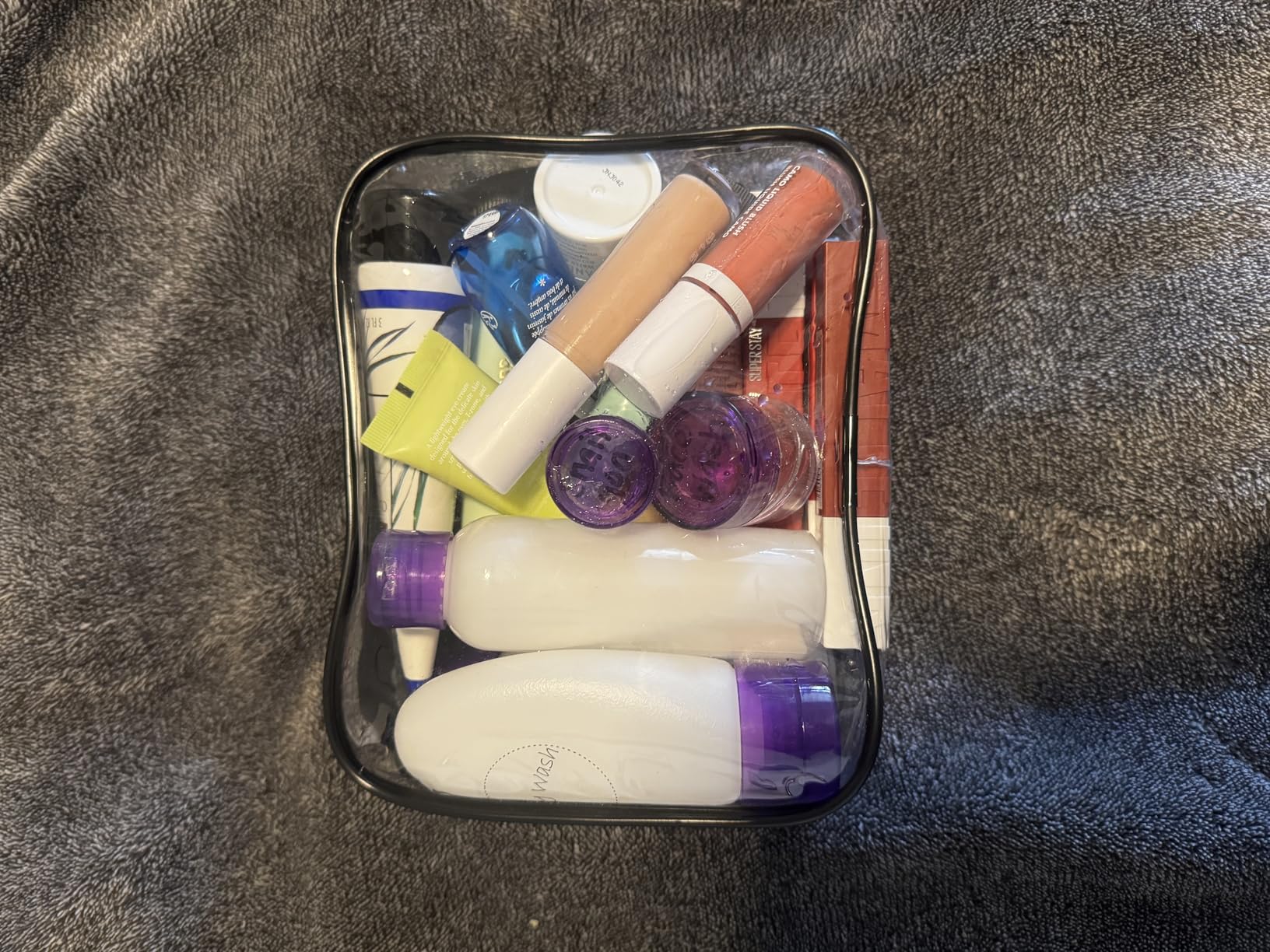 WANDF TSA Approved Toiletry Bag, 2 Pack Clear Makeup Bag | Quart Size, Airport Carry-On, TSA Liquids Travel Bag, Clear PVC, Women Men Travel Essentials customer photo 2
