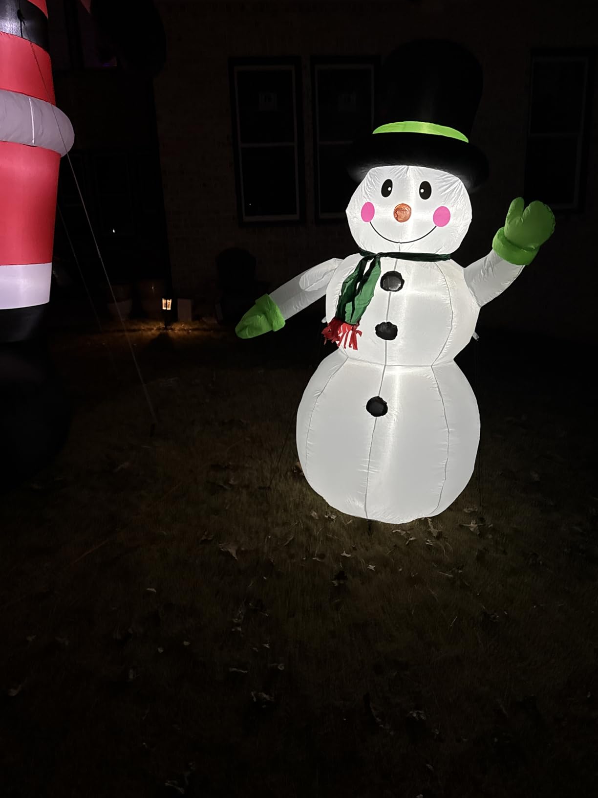 7 FT Christmas Inflatables Snowman Outdoor Yard Decorations, Christmas Blow up Snow Man with LED Lights & Black Hat, Winter Outside Decor for Holiday Party Patio Garden Lawn, Xmas New Year Kids Gifts customer photo 2