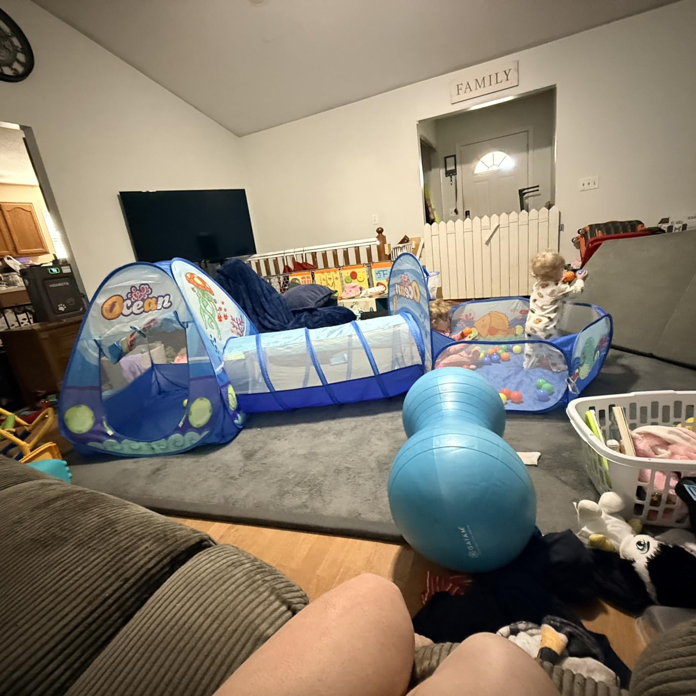 PigPigPen 3 in 1 Kids Play Tent with Tunnel, Ball Pit, Basketball Hoop for Boys & Girls, Toddler Pop Up Playhouse Toy Baby Indoor/Outdoor, Gift Year Old Child (3 Tent) customer photo 1