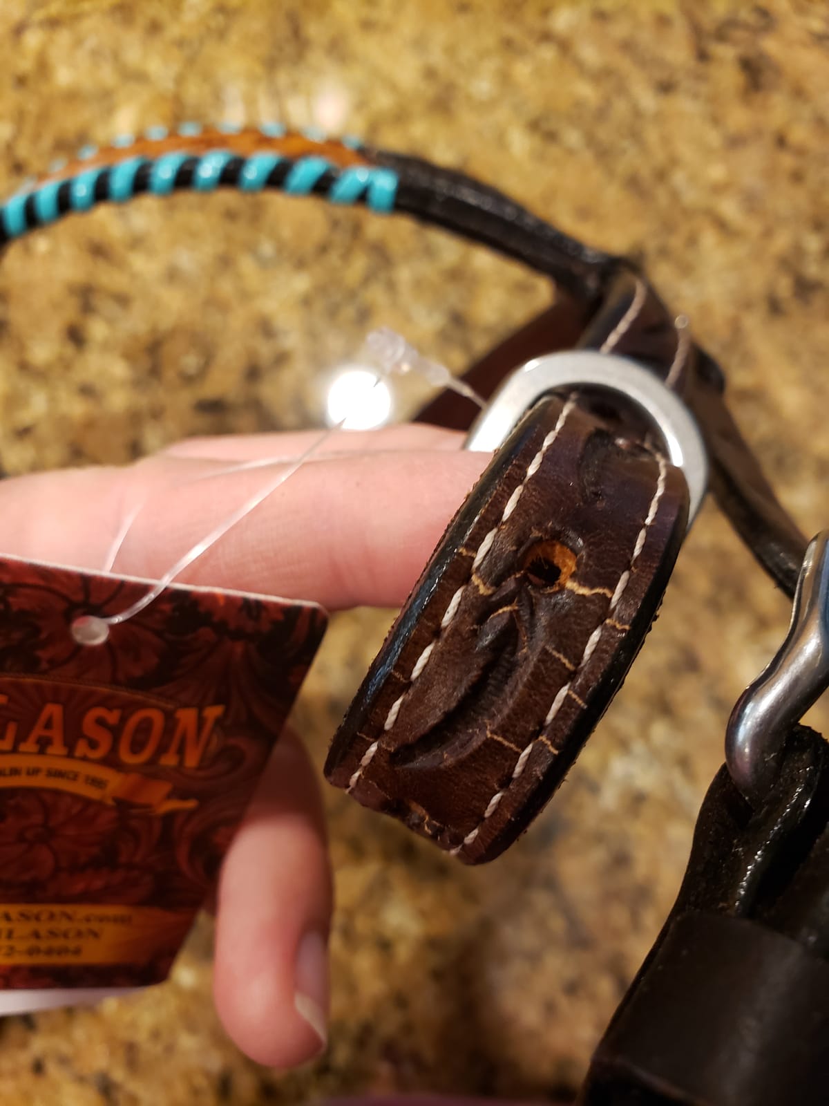 HILASON Floral Painted Beaded American Leather Horse Headstall Breast Collar | Tack Set for Horses customer photo 1