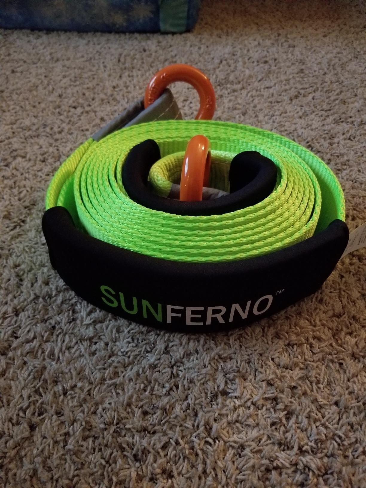 Tree Saver Strap for Winch Line, 35000 Lb 3x8 Ft for Overland 4x4 ATV Truck | Protects Tree Bark During Winching, Double-Reinforced Stitching, Nylon Webbing, Overlanding Essential, Bright Neon Color customer photo 2