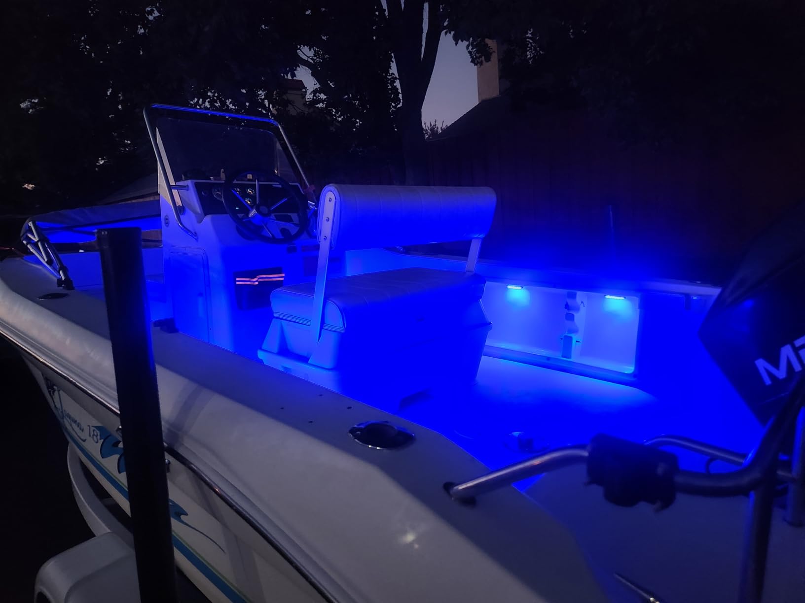 LED Boat Interior Lights Marine Courtesy Light Strip Deck Transom Cockpit Navigation Lighting Waterproof for Fishing Pontoon Kayak Yacht Sailboat (Blue 10Pcs) customer photo 1