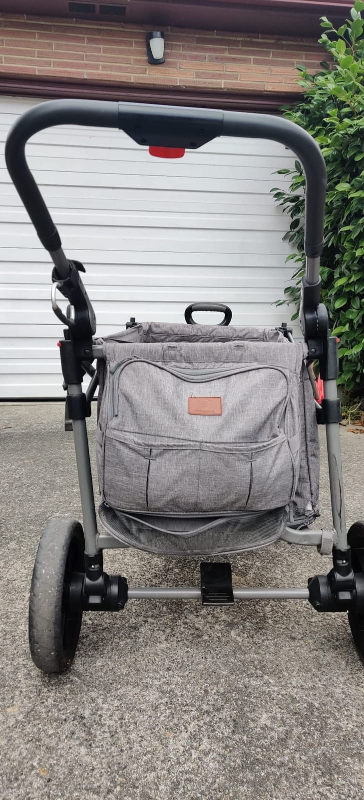 EVER ADVANCED Foldable Wagons for Two Kids & Cargo, Collapsible Folding Stroller with Adjustable Handle Bar, Removable Canopy with 5-Point Harness Gray customer photo 2