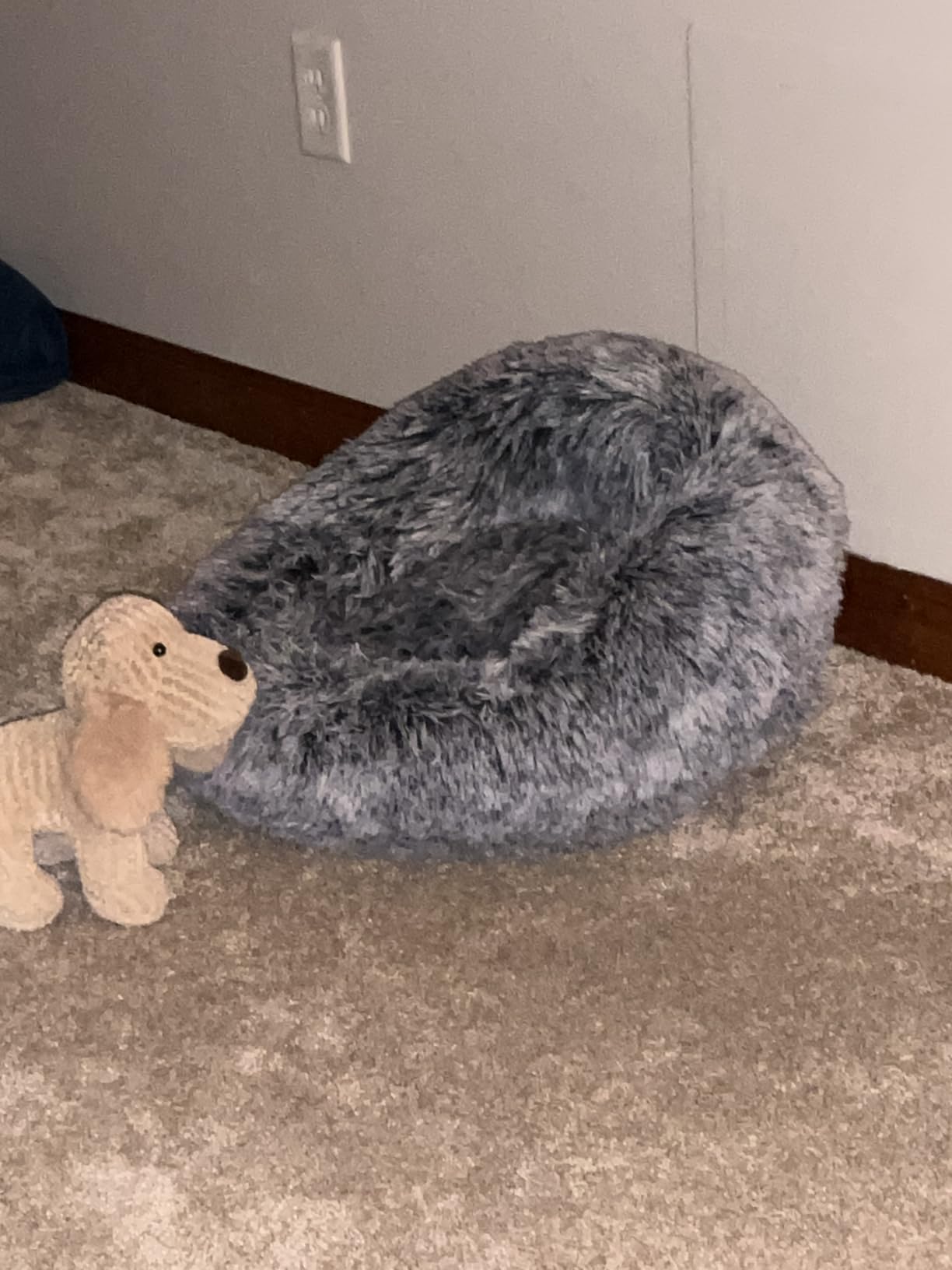 Small Calming Dogs Bed for Small Dogs Anti-Anxiety Machine Washable Fluffy Luxury Anti-Slip Waterproof Mute Base Warming Cozy Soft Pet Puppy Round Bed customer photo 1
