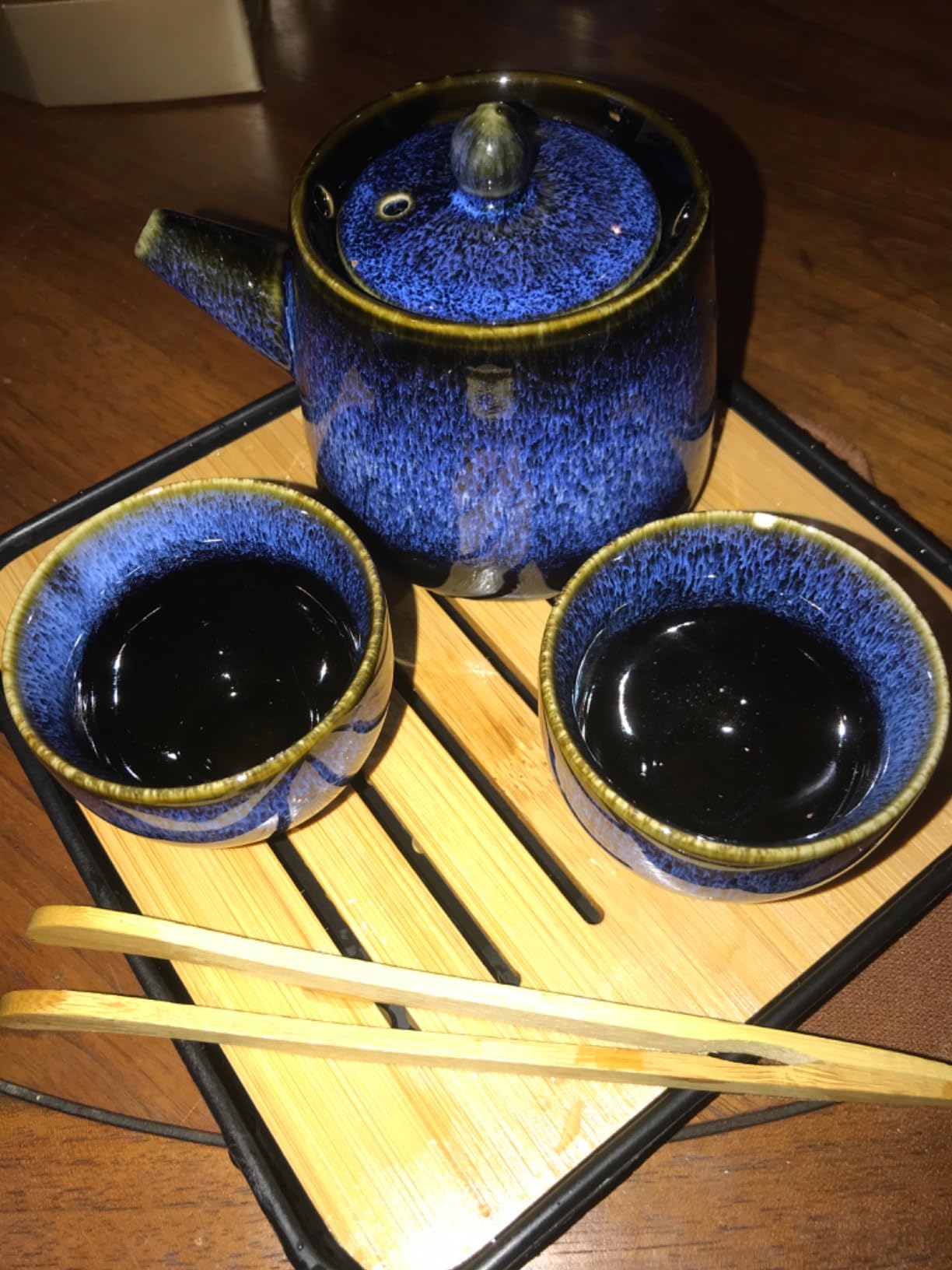 Chinese/Japanese Tea Set, Tea Sets for Women/Adults, Gongfu/Porcelain Tea Set, Tea tray and Filter Included, Suitable for Picnic and Travel customer photo 1