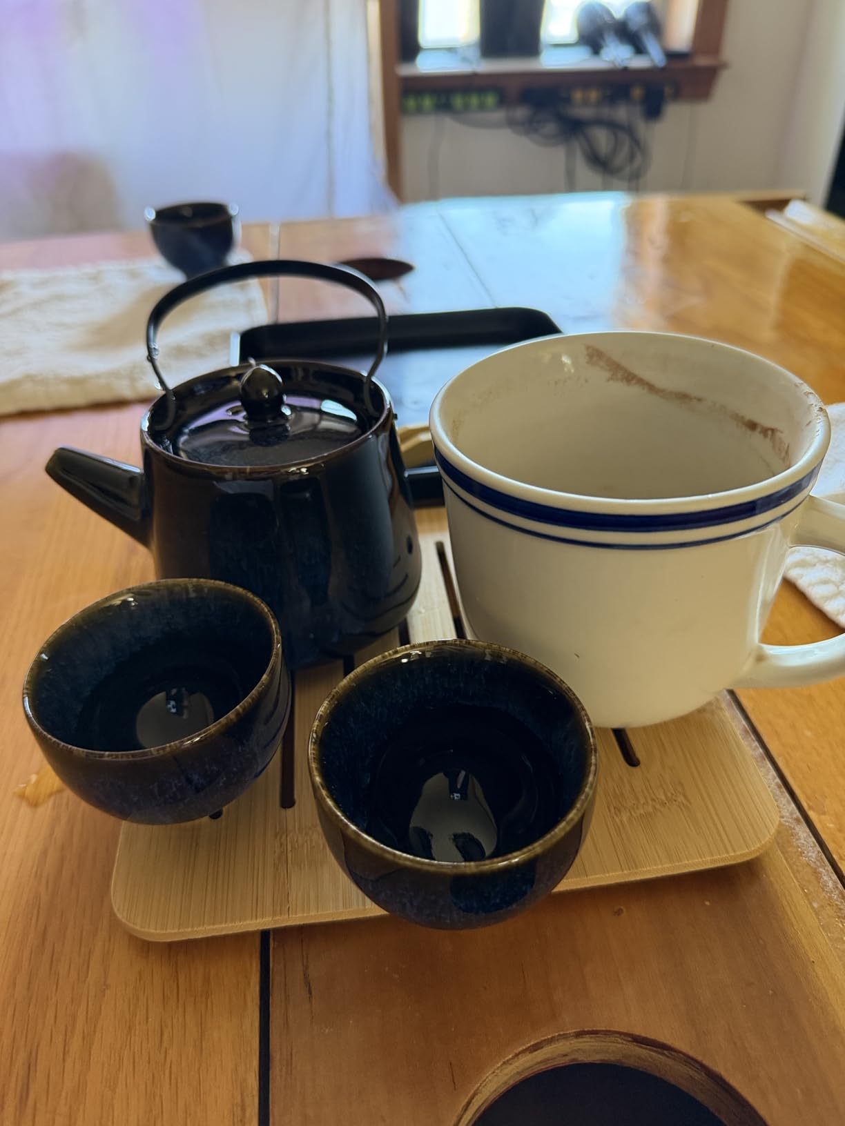 Chinese/Japanese Tea Set, Tea Sets for Women/Adults, Gongfu/Porcelain Tea Set, Tea tray and Filter Included, Suitable for Picnic and Travel customer photo 2