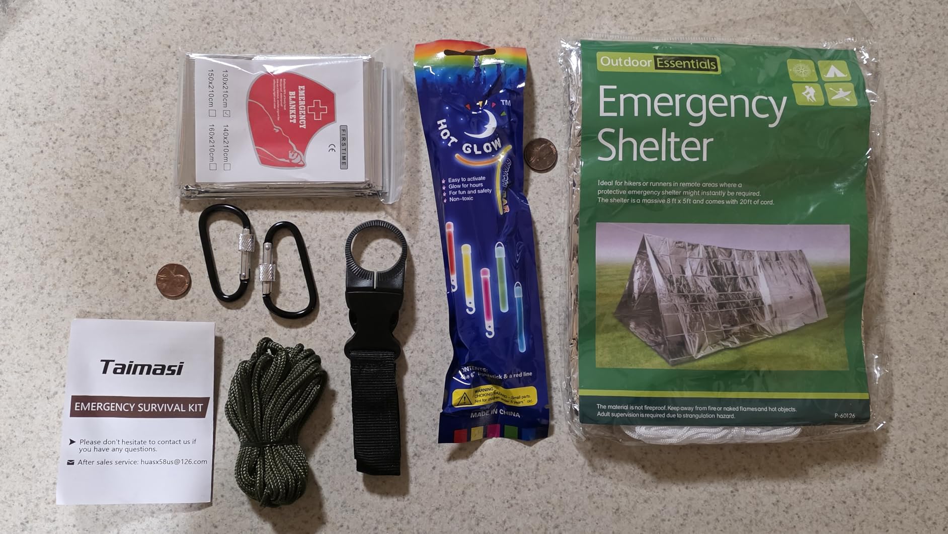 TAIMASI 238 Pcs Emergency Survival Kit with First Aid Kit and Molle Pouch | Survival Gear Emergency Supplies Emergency Tent for Earthquake, Outdoor Adventure, Camping, Hiking, Hunting customer photo 1