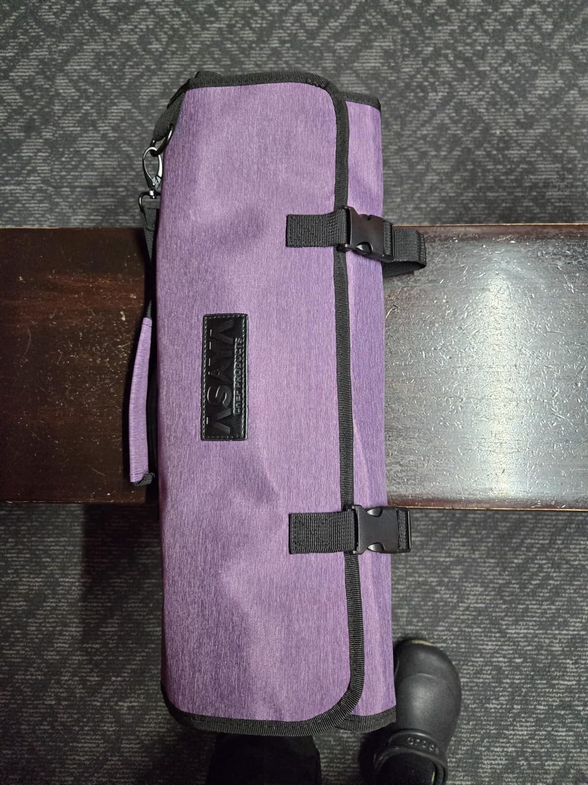 Asaya Waxed Nylon Chef Knife Roll Bag with 20 Slots and Zippered Pockets - Professional Chef Knife Bag & Storage Case, Tool Carrier with Shoulder Strap - Knives Not Included (Black) customer photo 2