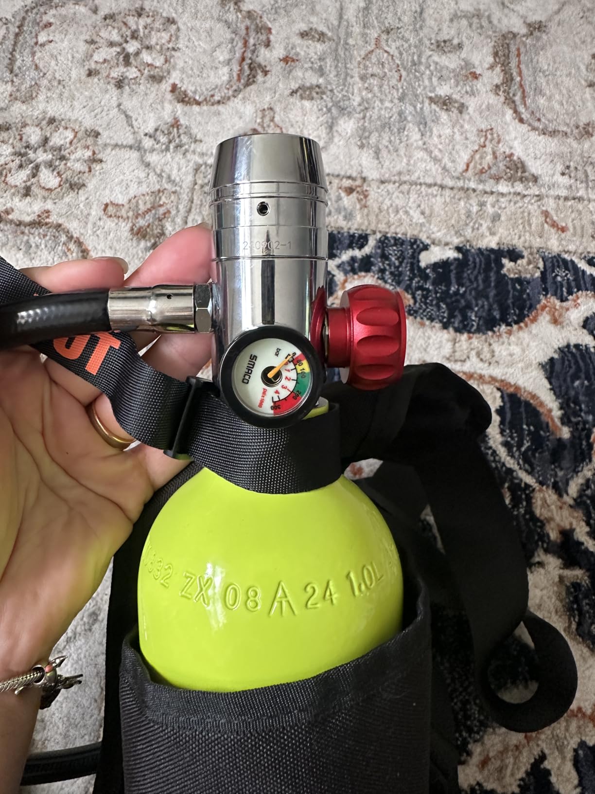 SMACO S400 Mini Scuba Tank, 1L Portable Diving Lung Air Tank | Aluminum Pony Bottle, DOT Certified, Reusable customer photo 2