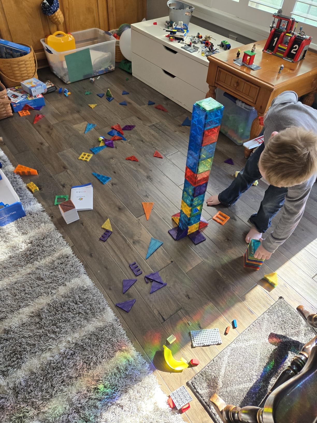 Magnetic Tiles STEM Toys Building Set, Ages 3+ - 125 Pieces | Magnetic Tiles Building Toys, STEM Toys, Magnetic Blocks Construction Set, with 2 Cars & Guide Booklet for Kids Ages 3+ customer photo 1