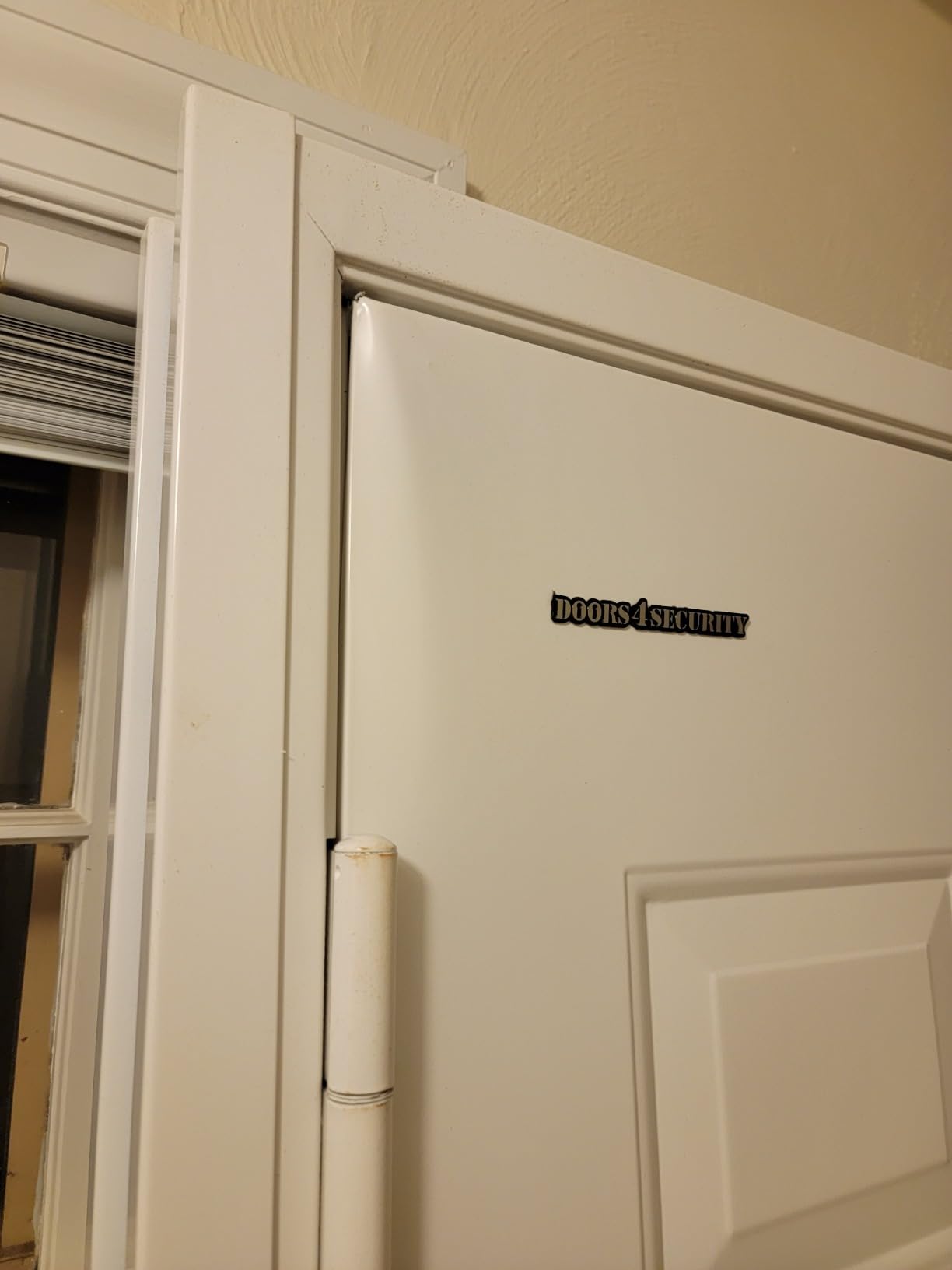 VIZ-PRO Quick Mount Steel Security Door with Frame and Hardware, 6 Panel White Left Side-Hinged Outward, 43 5/16