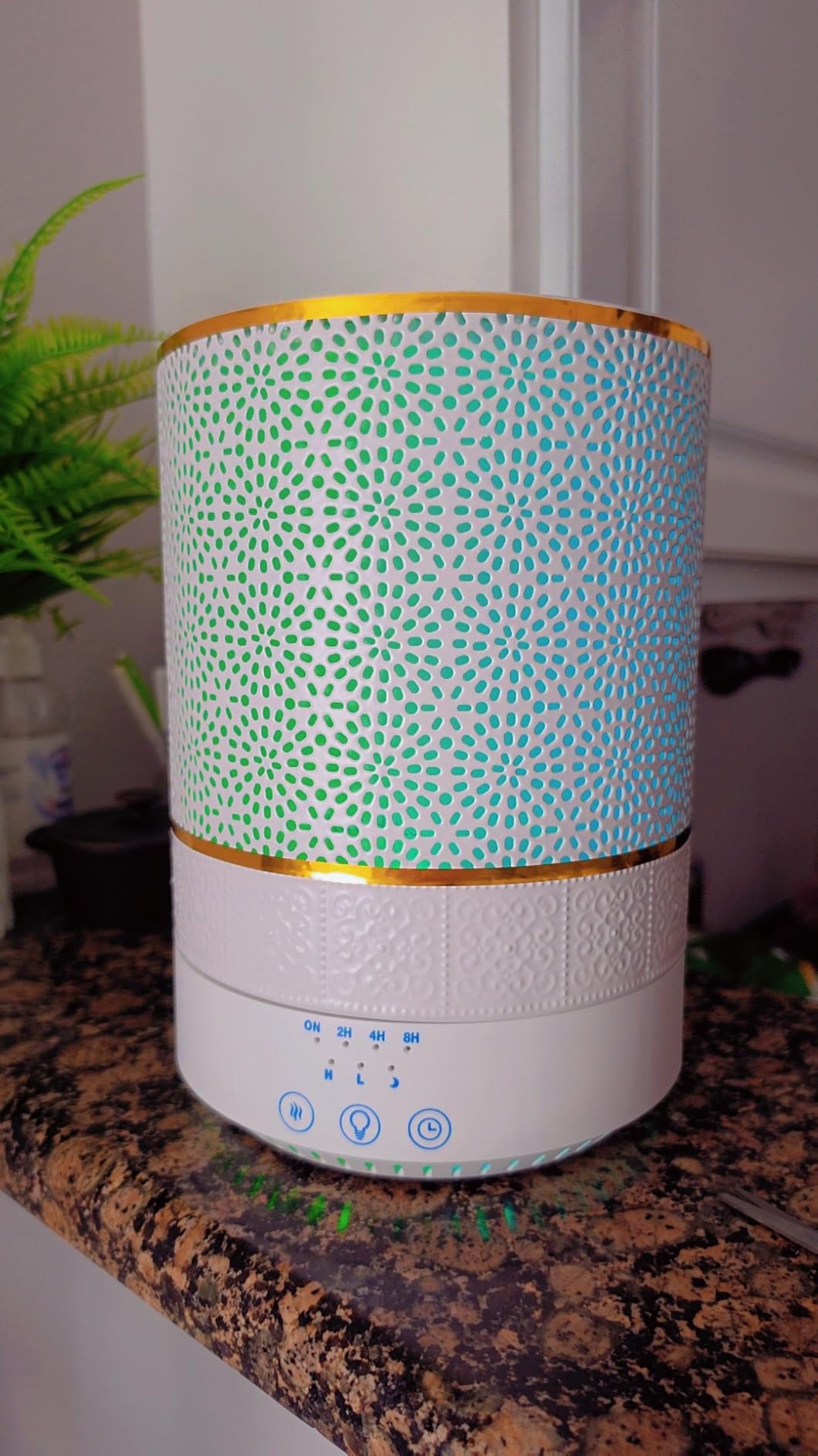 BlueHills 2500 ML XL Essential Oil Diffuser for Large Room Aroma Humidifier Home Decor Bed Baby Room Big Huge 2.5 L Capacity Long Run Color Lights Decorative Design High Mist Dark Wood Grain F004 customer photo 2