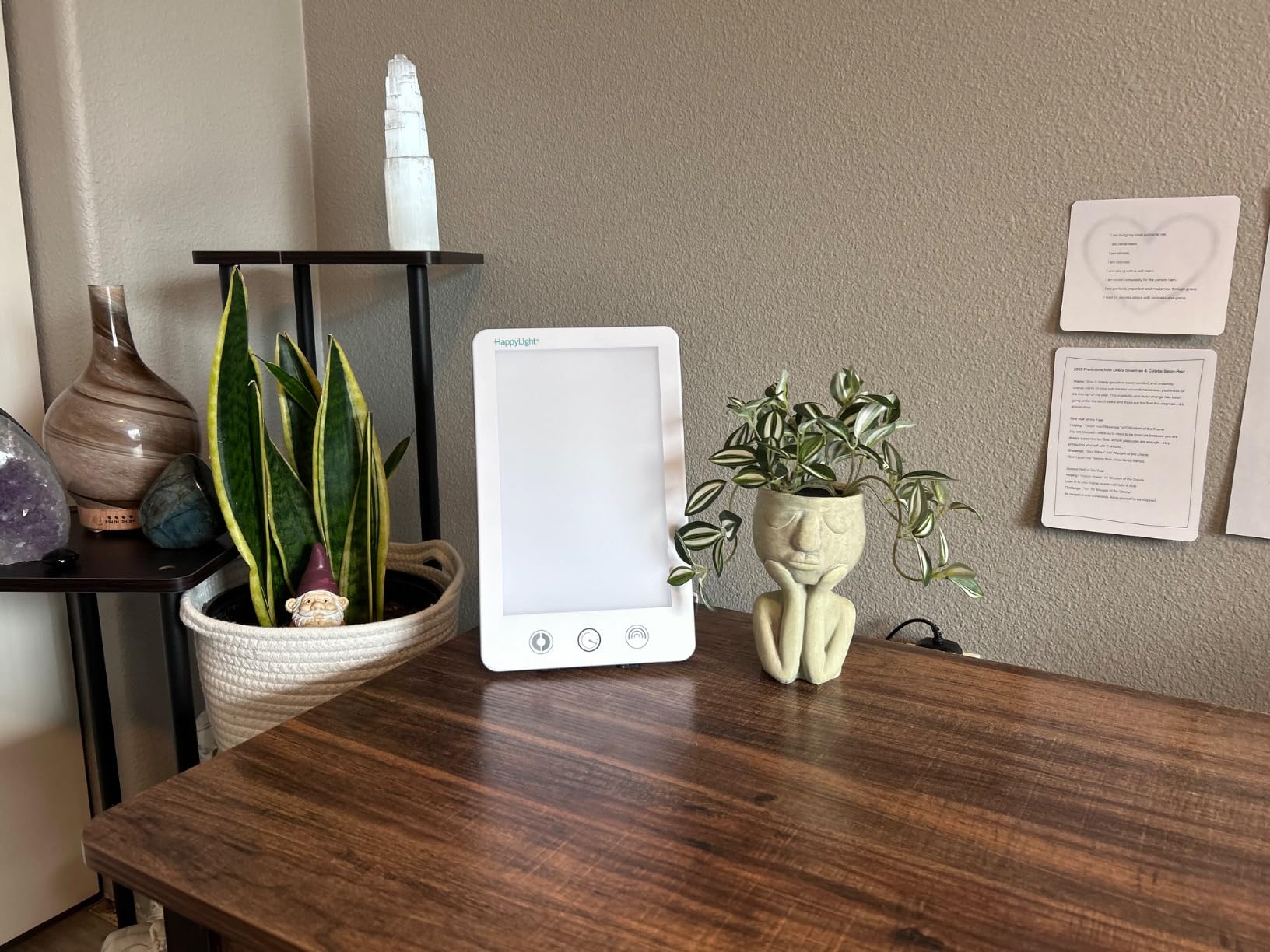 Verilux HappyLight Touch Plus - Light Therapy Lamp with 10,000 Lux, UV-Free, LED Bright White Light with Adjustable Brightness, Color, Countdown Timer, & Detachable Stand - Boost Mood, Sleep, & Focus customer photo 1