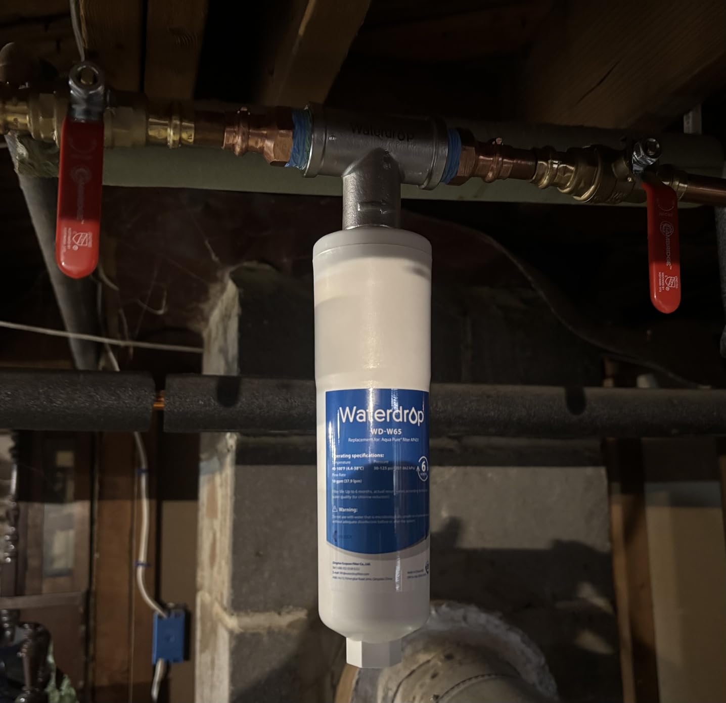 Waterdrop AP431 Whole House Scale Inhibitor with T-fitting | Heater Softener System, Aqua-Pure AP430SS Replacement, Prevents Scale Build Up On Hot Water Heaters, NSF/ANSI 372 Certified customer photo 1