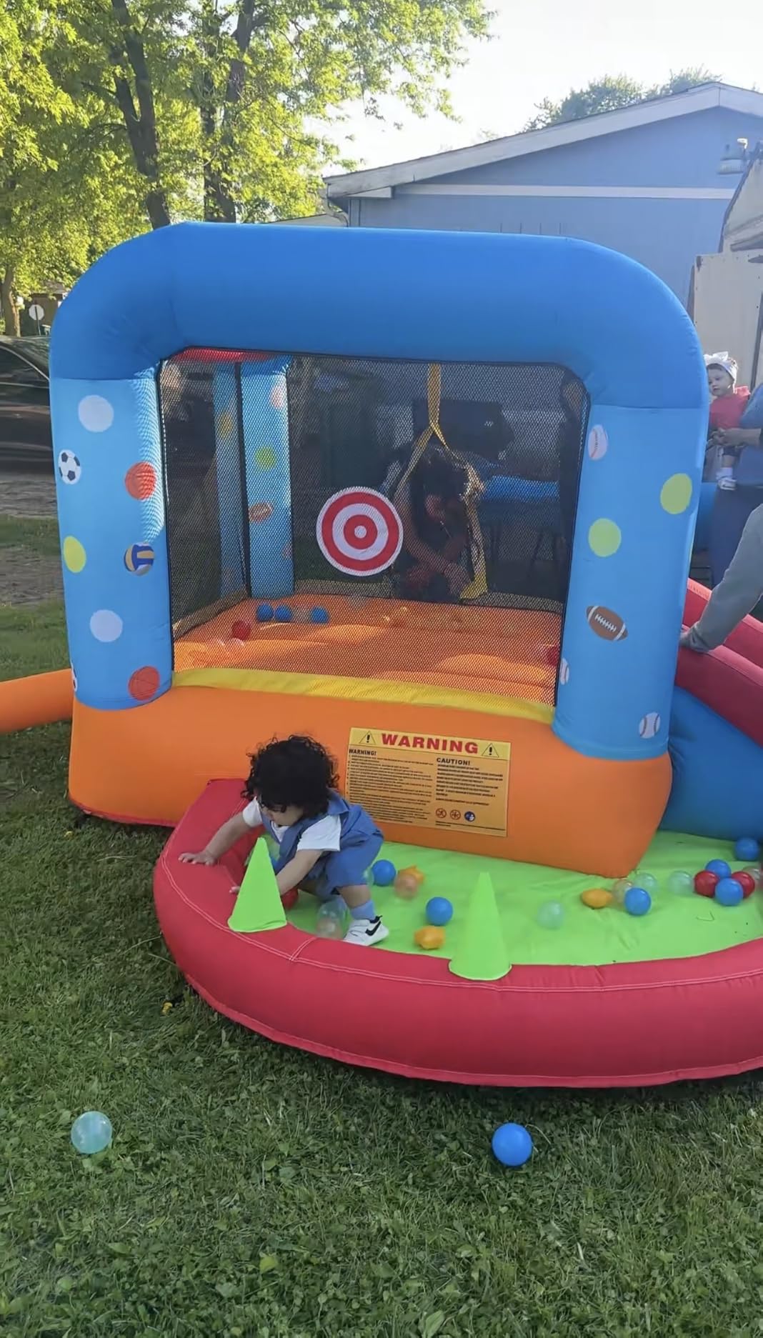 Step4Fun Inflatable Bounce House, Kids Castle Slide Bouncer for Children Jumping Outdoor and Indoor Party, Baby Backyard Water Jumper Toy with Blower, Ball Pit Pool, Ideal Gifts (112 x 98 x 65 inches) customer photo 1