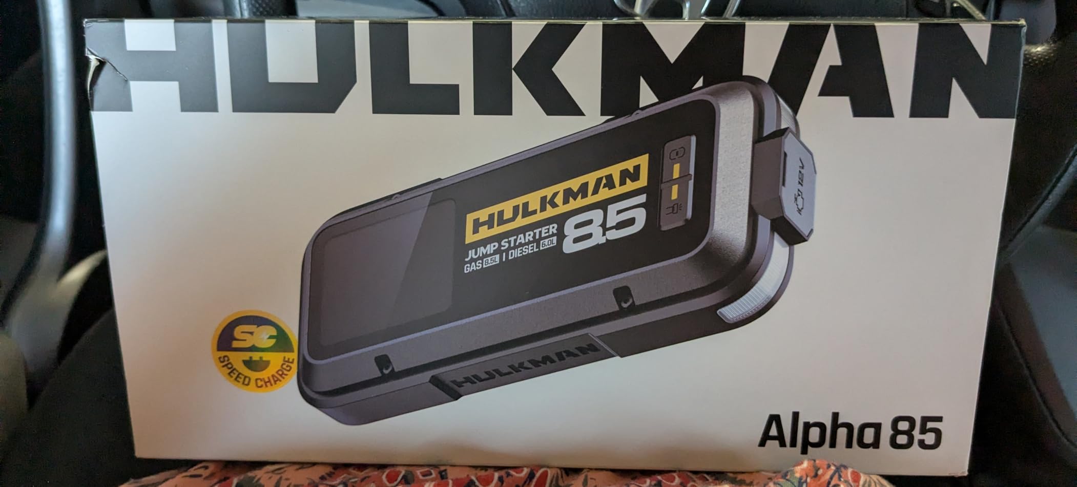 Hulkman Alpha85 Smart Portable Jump Starter, 2000A Battery Booster Pack with LED Display, Flashlight, 74Wh Power Bank & Jumper Cable, 12V Jump Box for up to 8.5L Gas & 6.0L Diesel, Cars, SUVs & Trucks customer photo 1