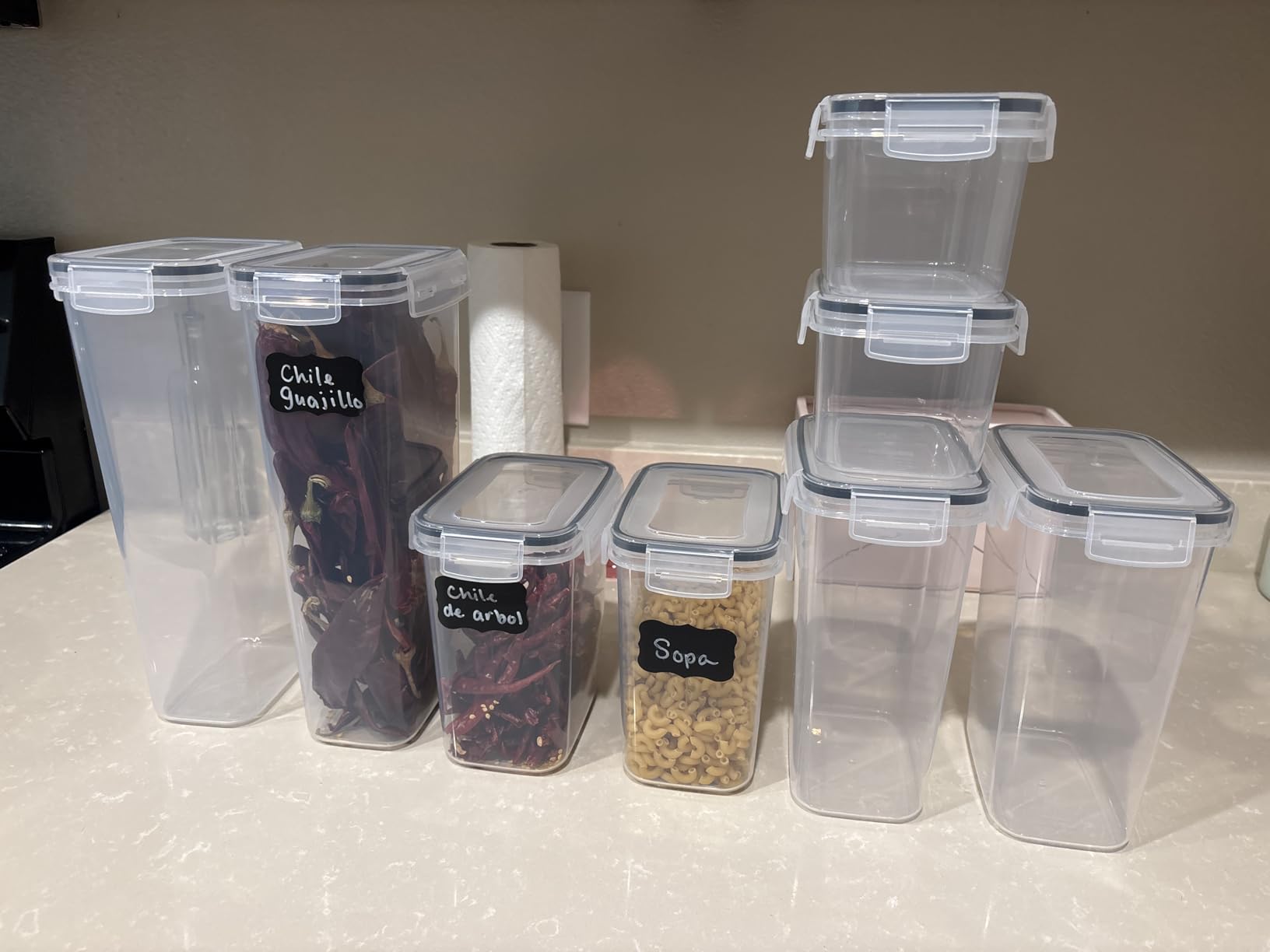Airtight Food Storage Containers with Lids, 8 PCS | BPA-Free Kitchen Organizers with Lids, For Flour, Sugar & Cereal, Plastic Dry Food Canisters, Pantry Storage customer photo 2
