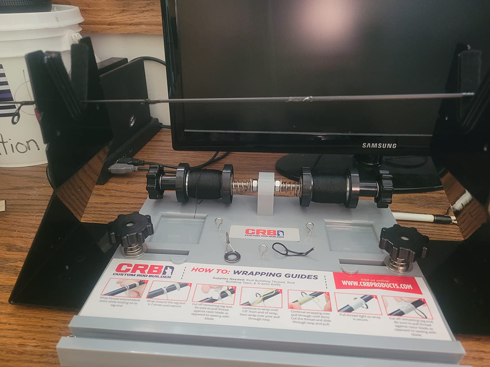 CRB Advanced Hand Wrapper System - 2 Spool Thread Tensioner & Rod Stand for Rod Building customer photo 1