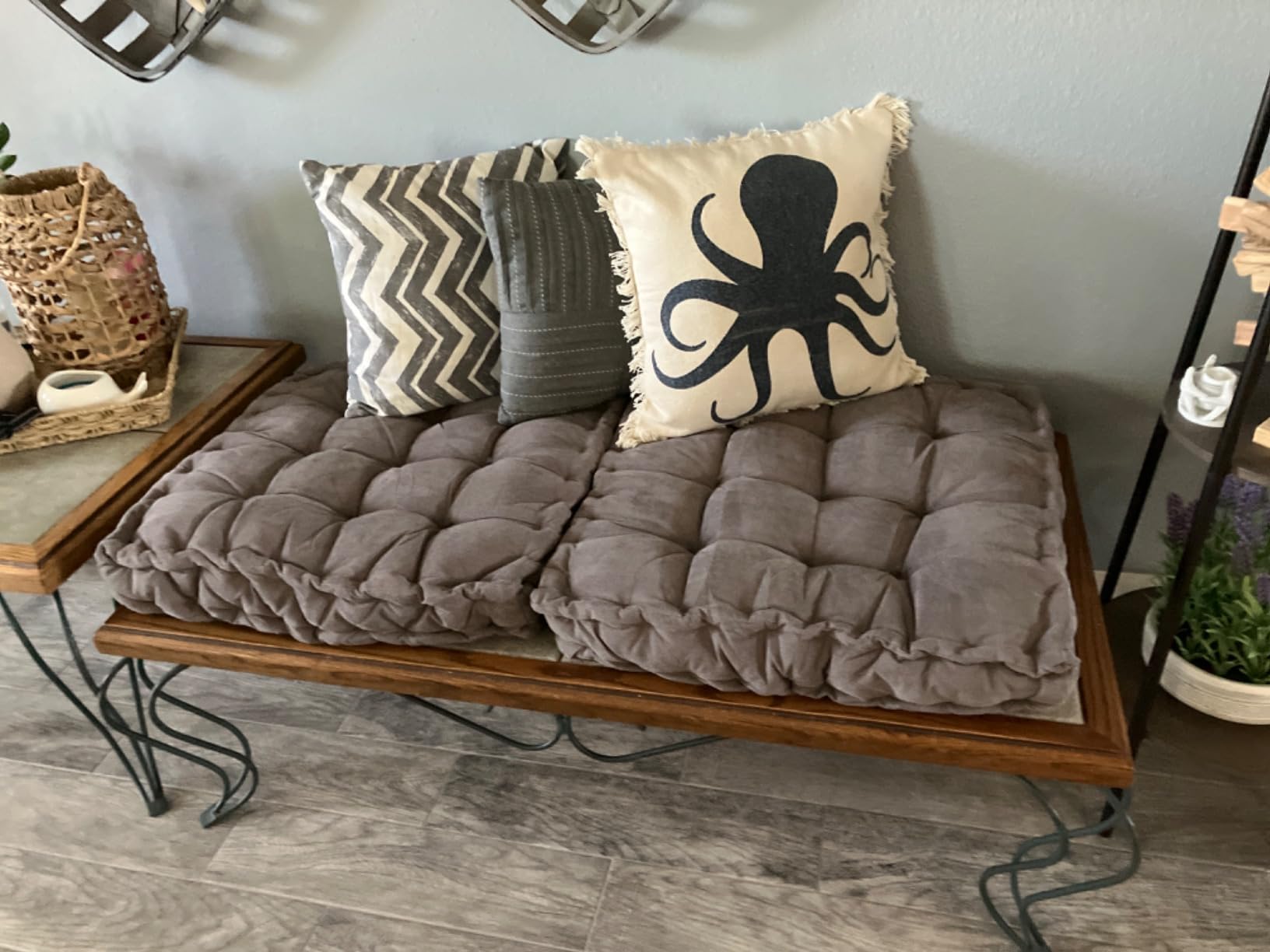 Verpert Floor Pillow 25x25 Inch, Square Meditation Cushion Floor Seating for Adults, Oversized Tufted seat Cushion Reading Nook for Kids, Yoga Meditation Pillow for Sitting on Floor-Gray customer photo 1
